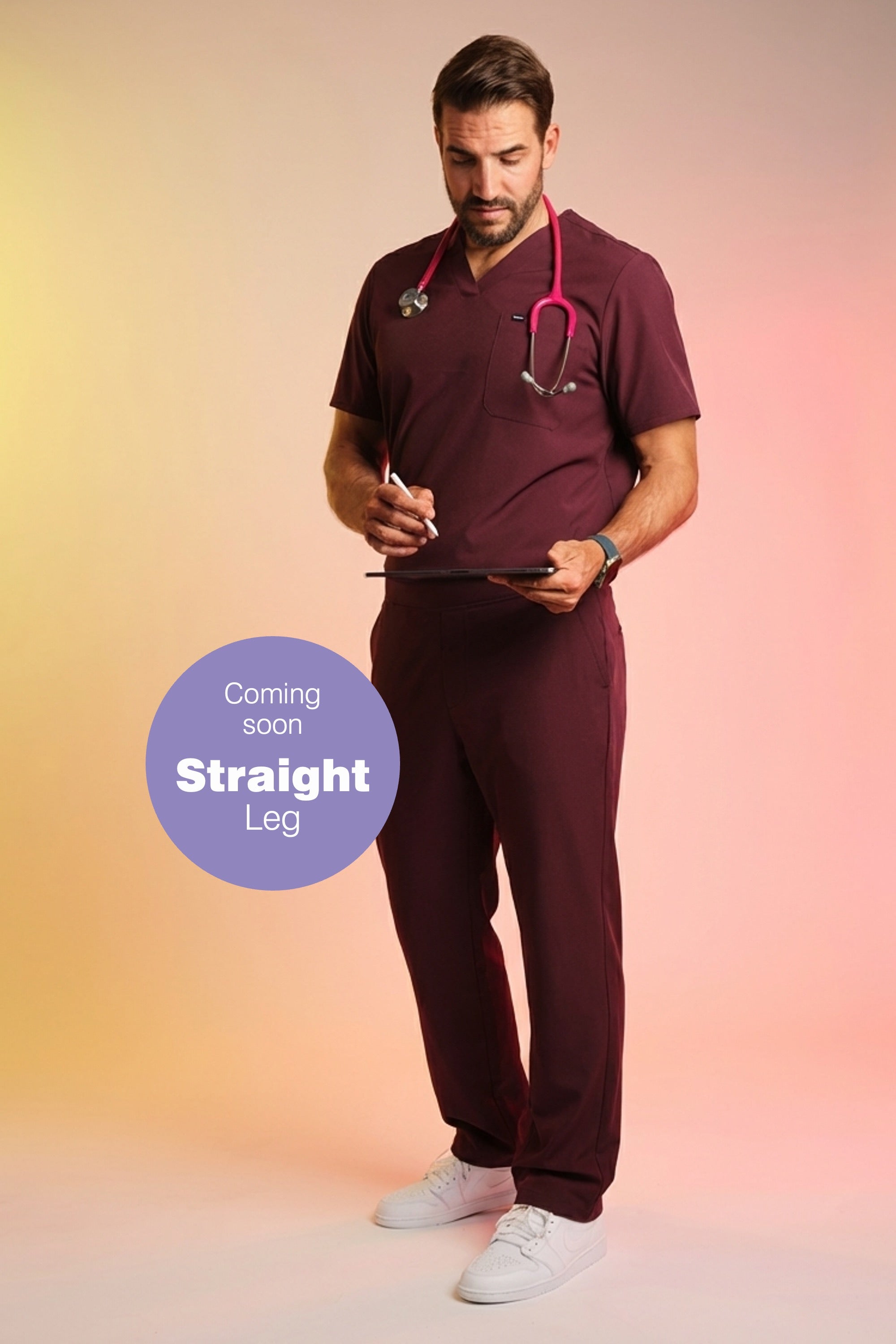 Active Scrub Pants "Louis" – Bordeaux