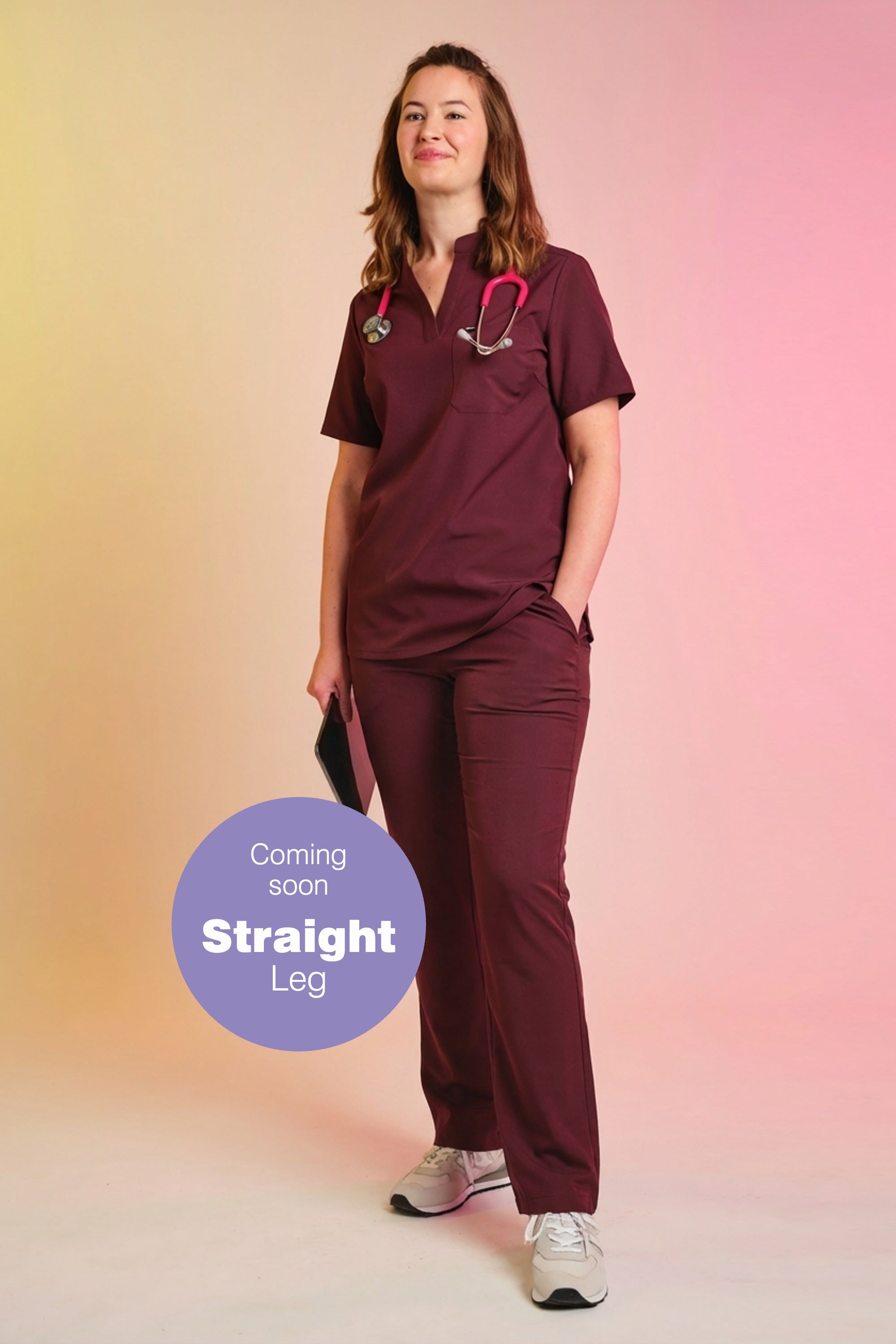 Active Scrub Pants "Tessa" – Bordeaux