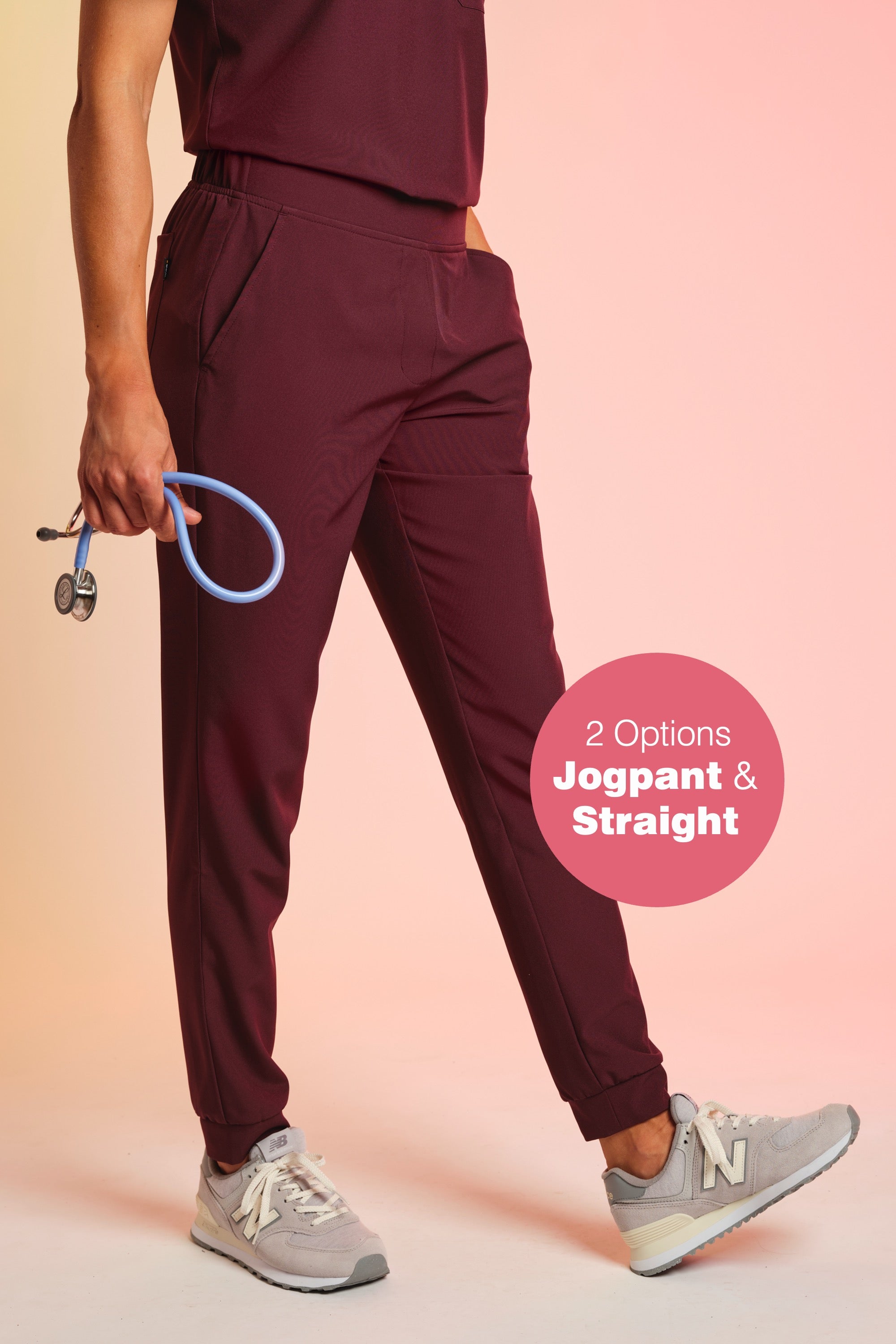 Active Scrub Pants "Tessa" – Bordeaux