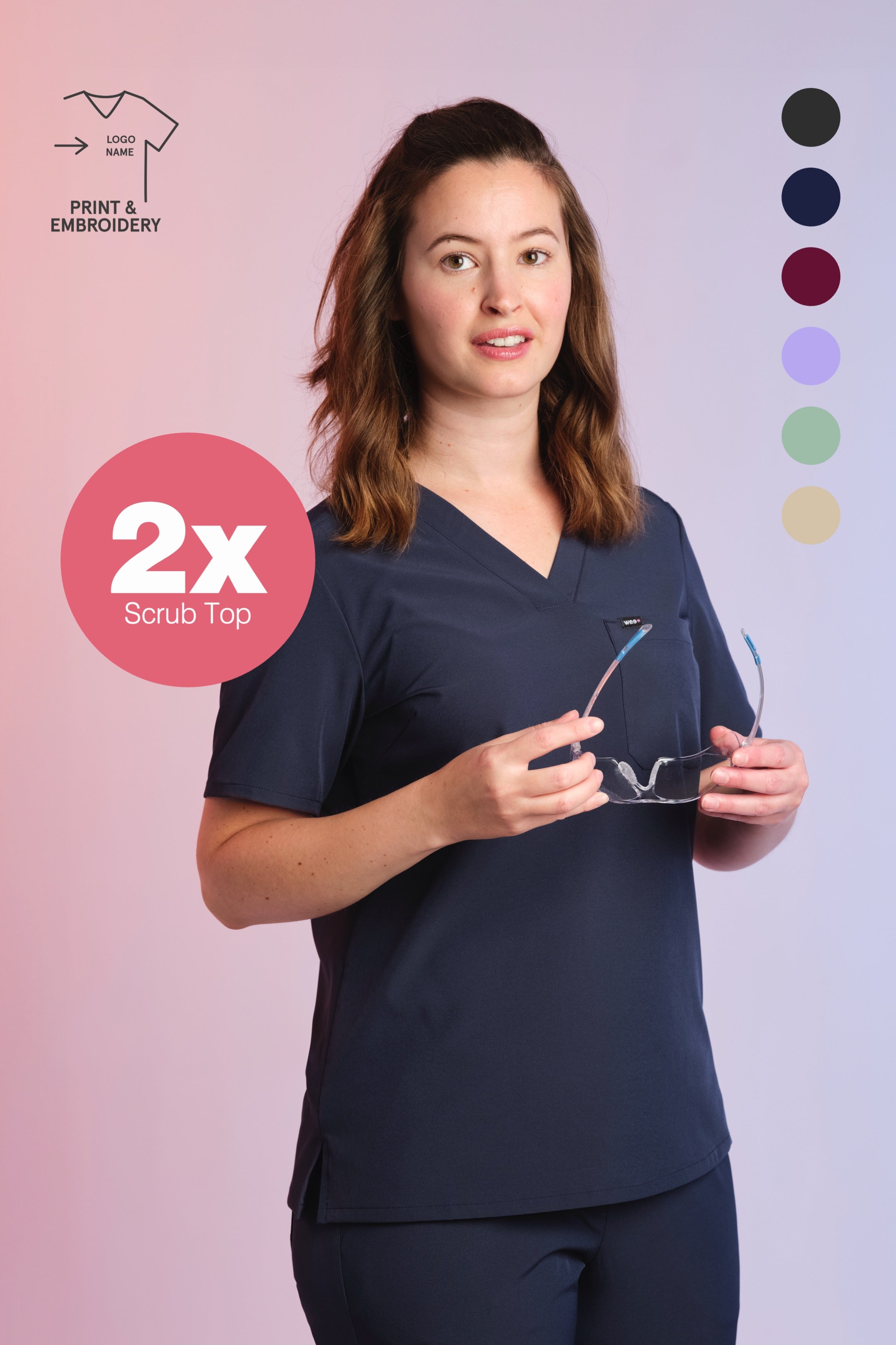 Set 2x Active Scrub Tops "Serena"