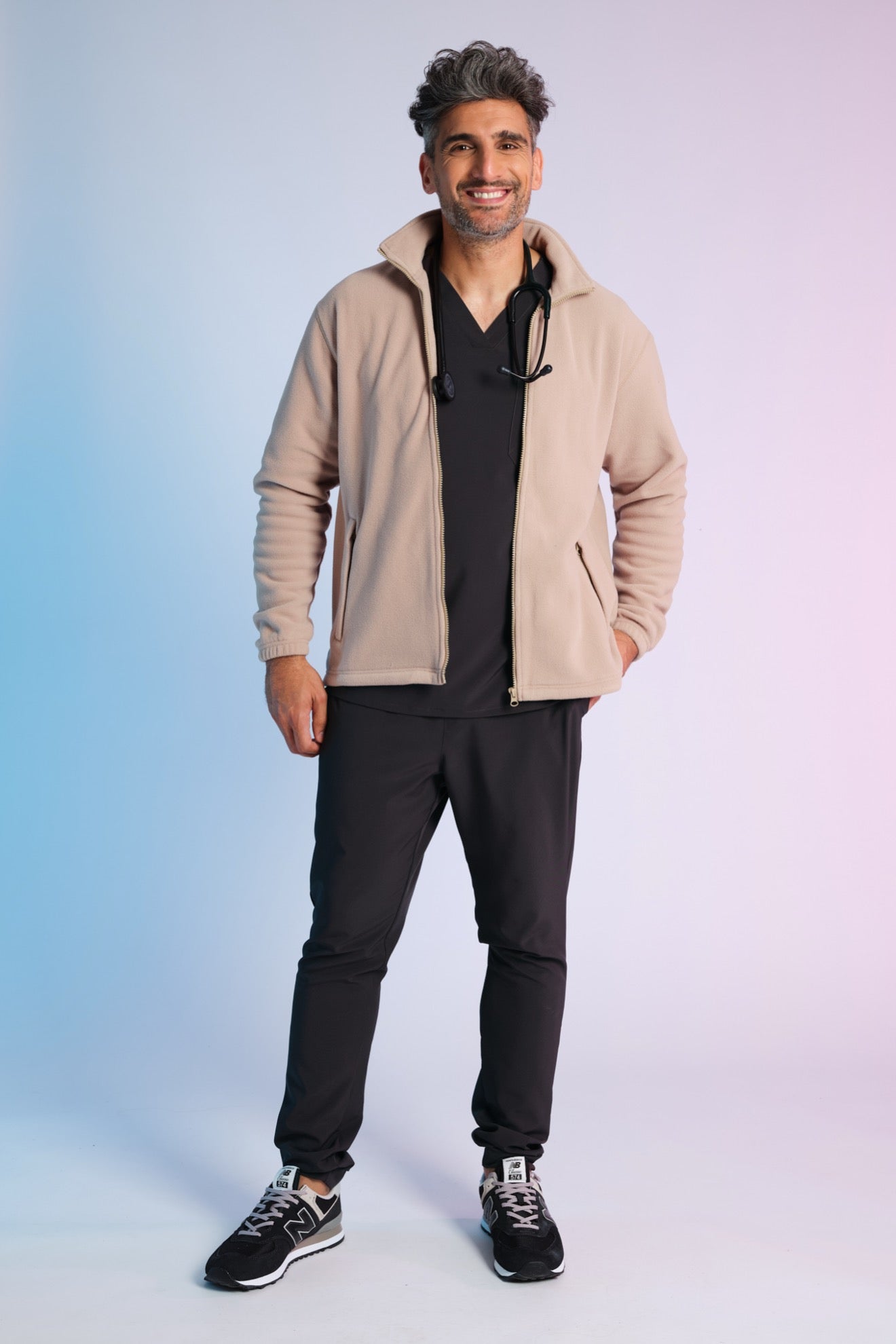 Fleecejacke - Beige