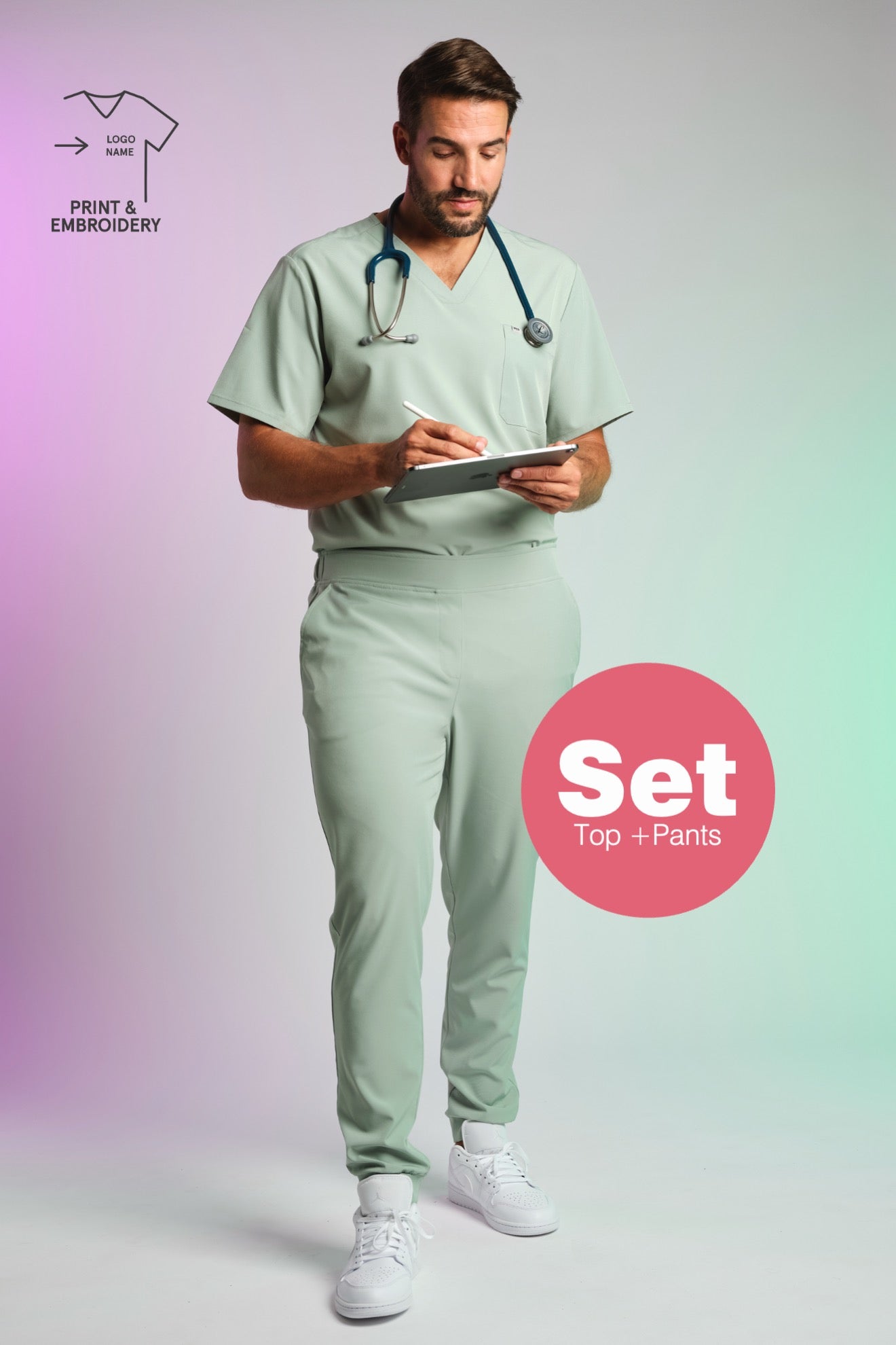 Daily Set – Active Scrub Top "Pete" & Scrub Pants "Louis"