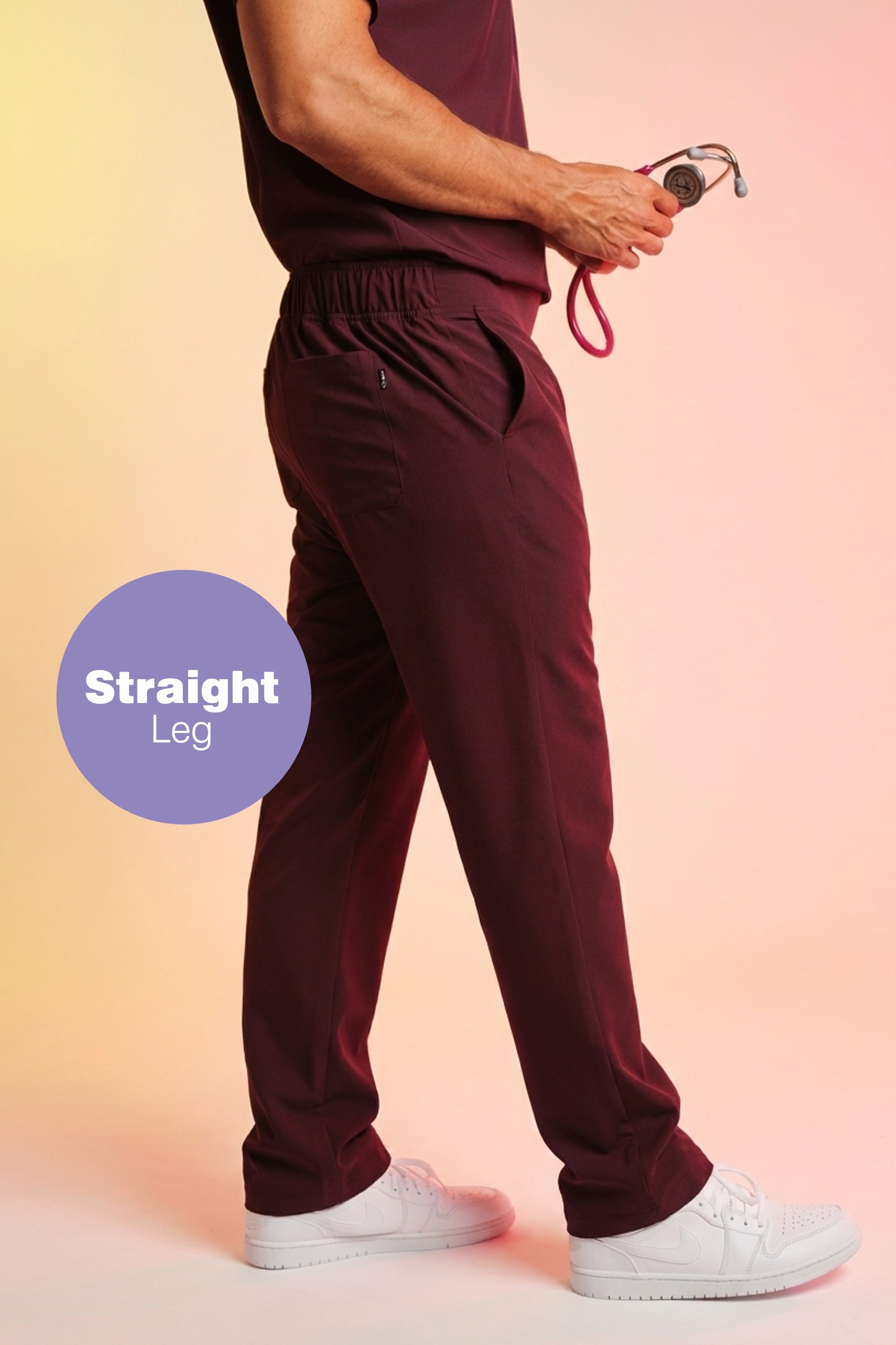 Active Scrub Pants "Louis" – Bordeaux