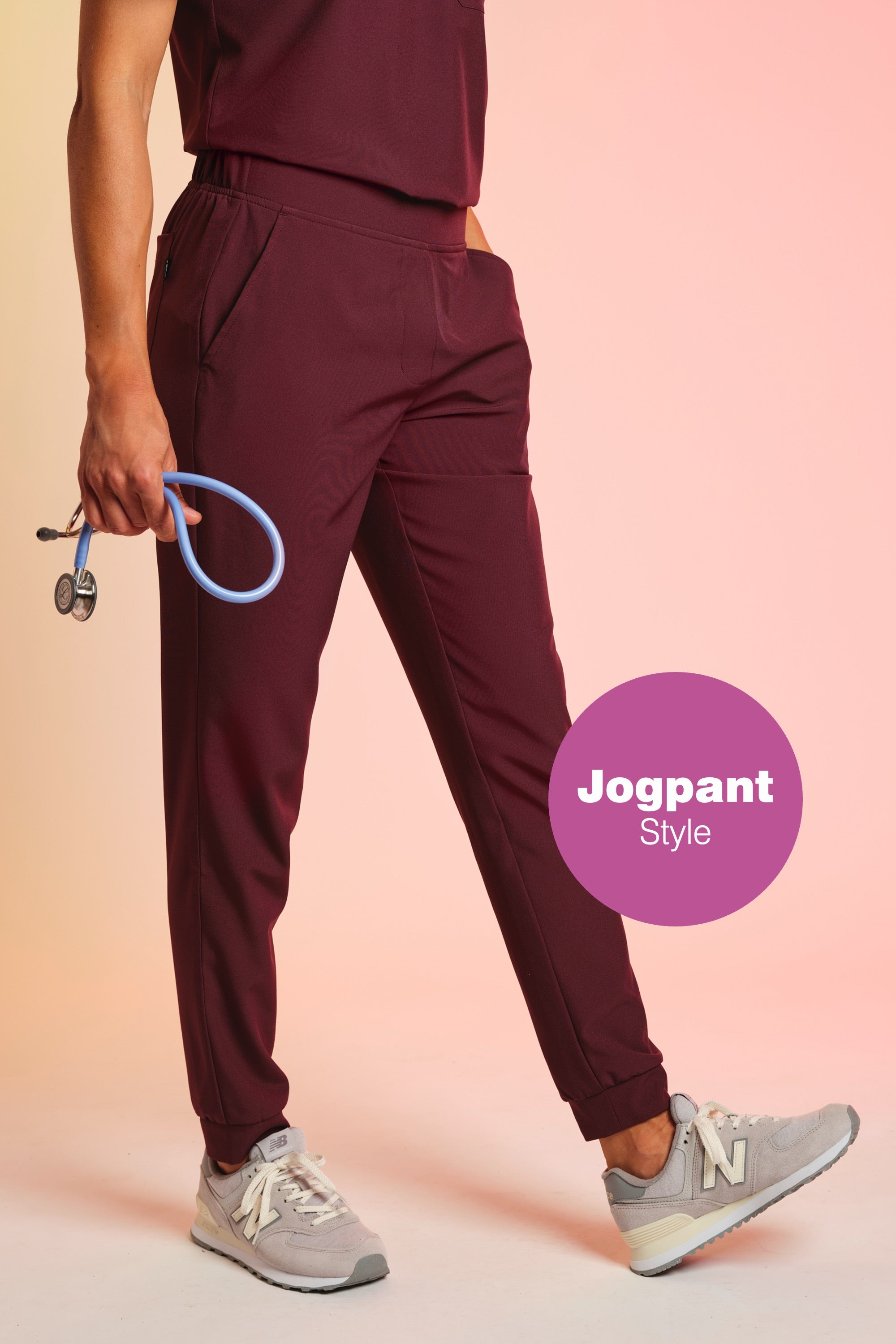 Active Scrub Pants "Tessa" – Bordeaux