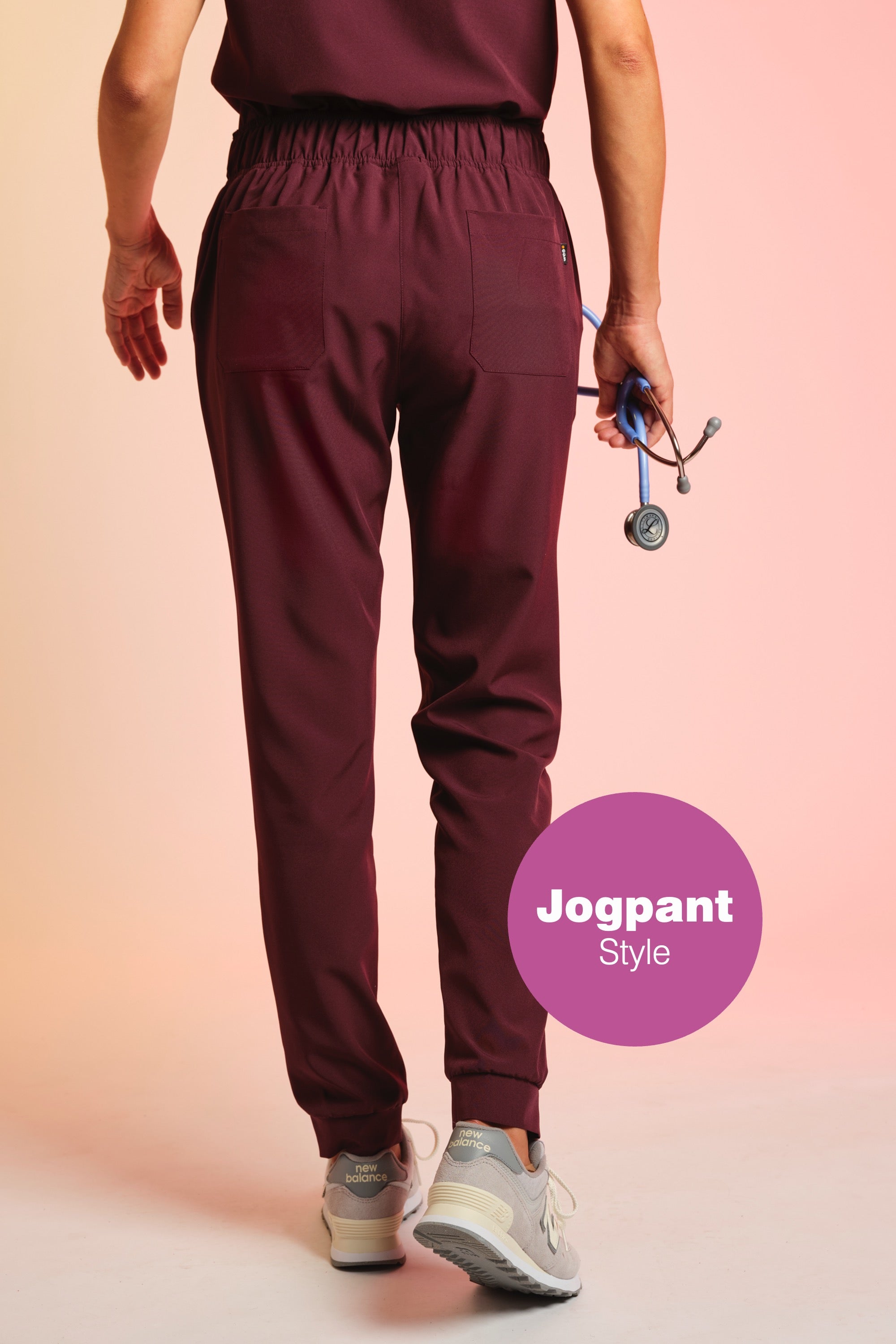 Active Scrub Pants "Tessa" – Bordeaux
