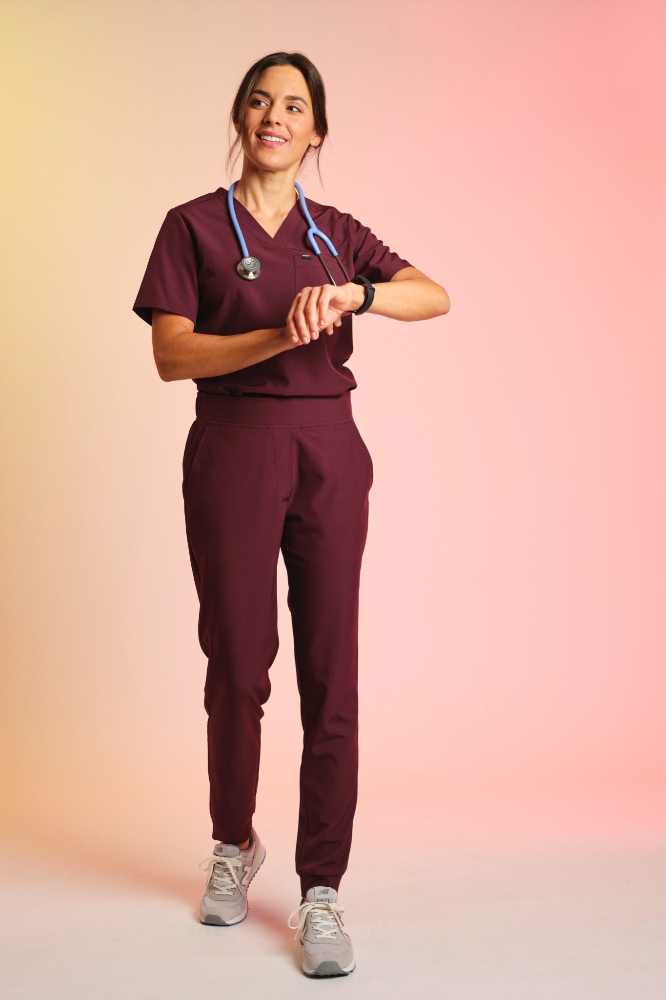 Active Scrub Pants "Tessa" – Bordeaux
