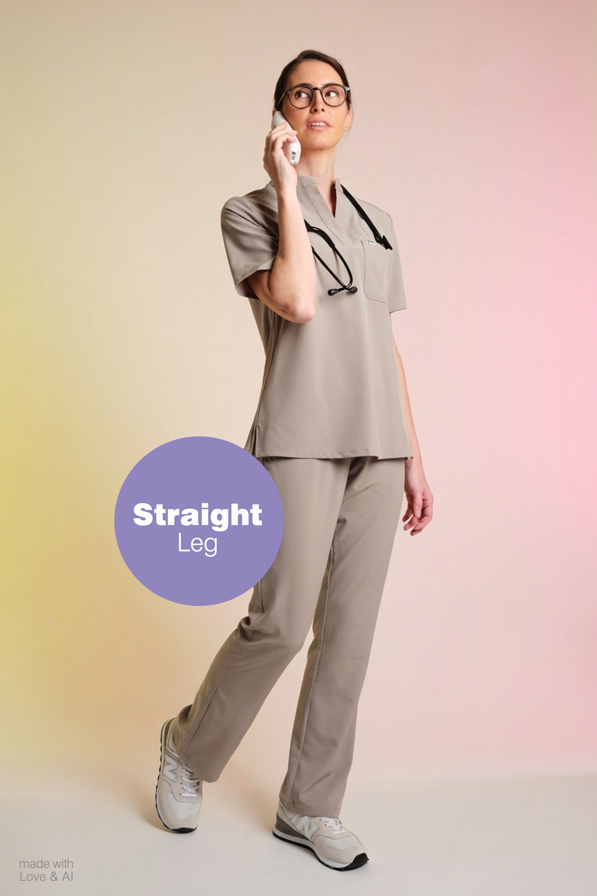 Active Scrub Pants "Tessa" – Beige