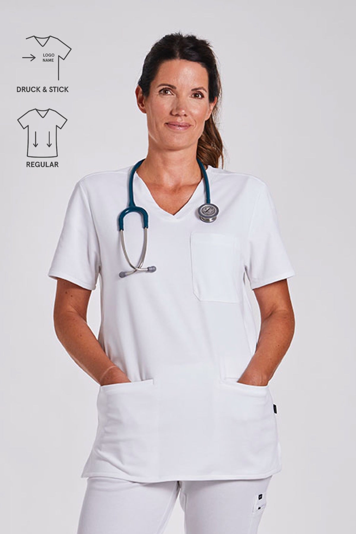Comfort Kasack "Indira" – Weiß (Regular Fit)