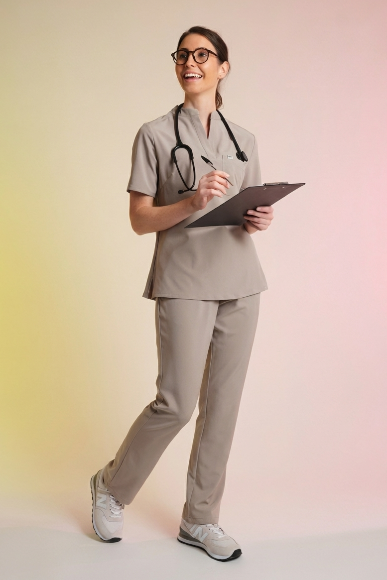 Active Scrub Top "Jackie" – Beige