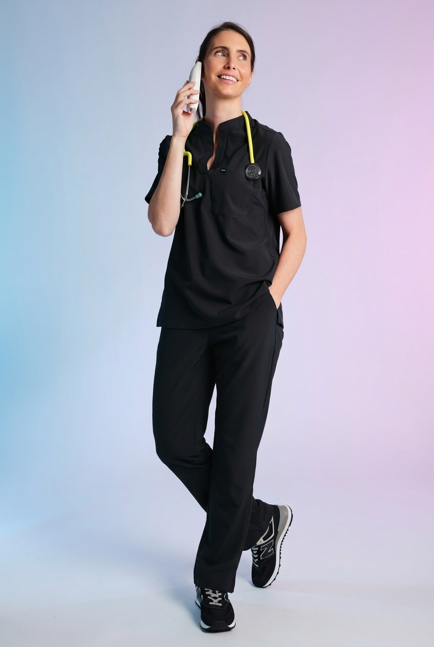 Active Scrub Top "Jackie" – Black