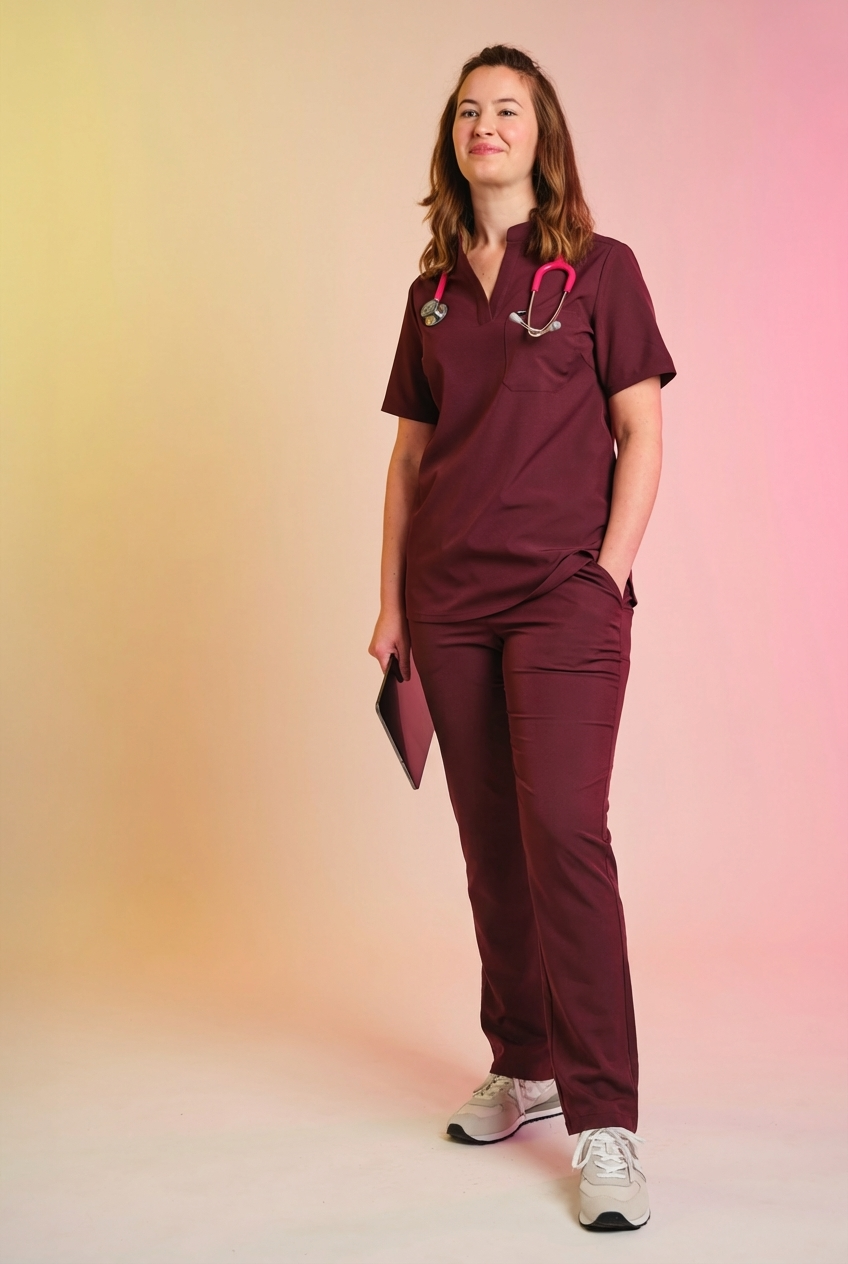 Active Scrub Top "Jackie" – Bordeaux