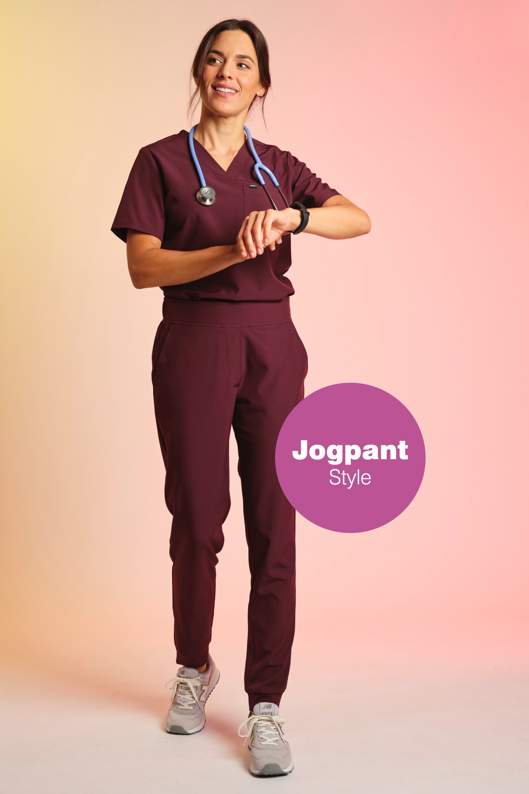 Active Scrub Pants "Tessa" – Bordeaux