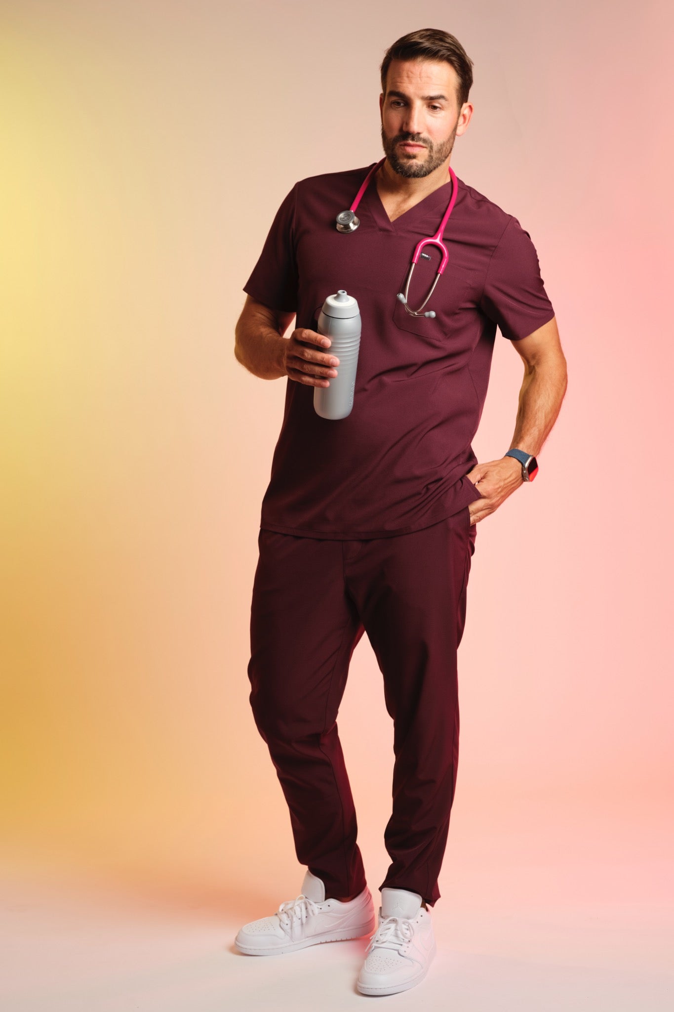 Active Scrub Top "Pete" – Bordeaux