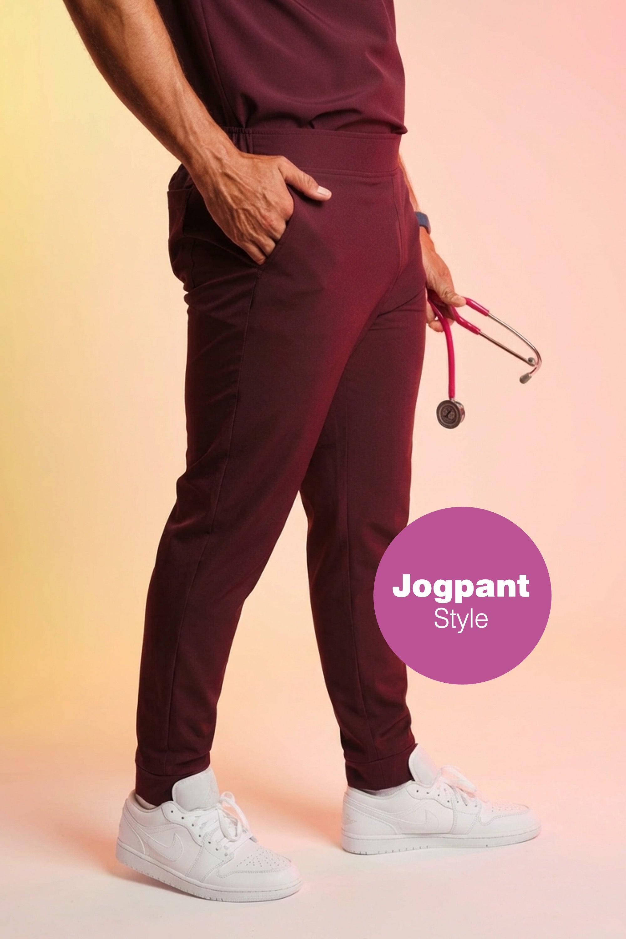 Active Scrub Pants "Louis" – Bordeaux