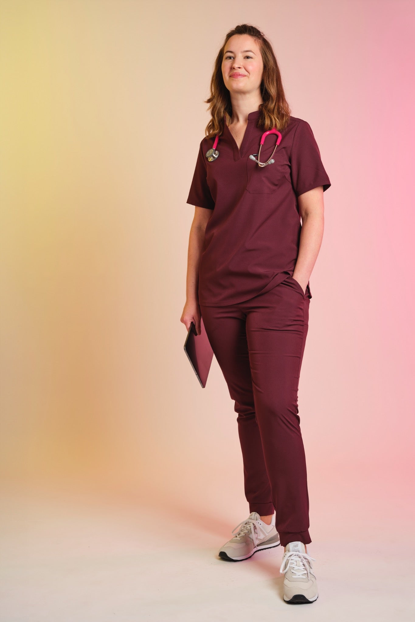 Active Scrub Top "Jackie" – Bordeaux