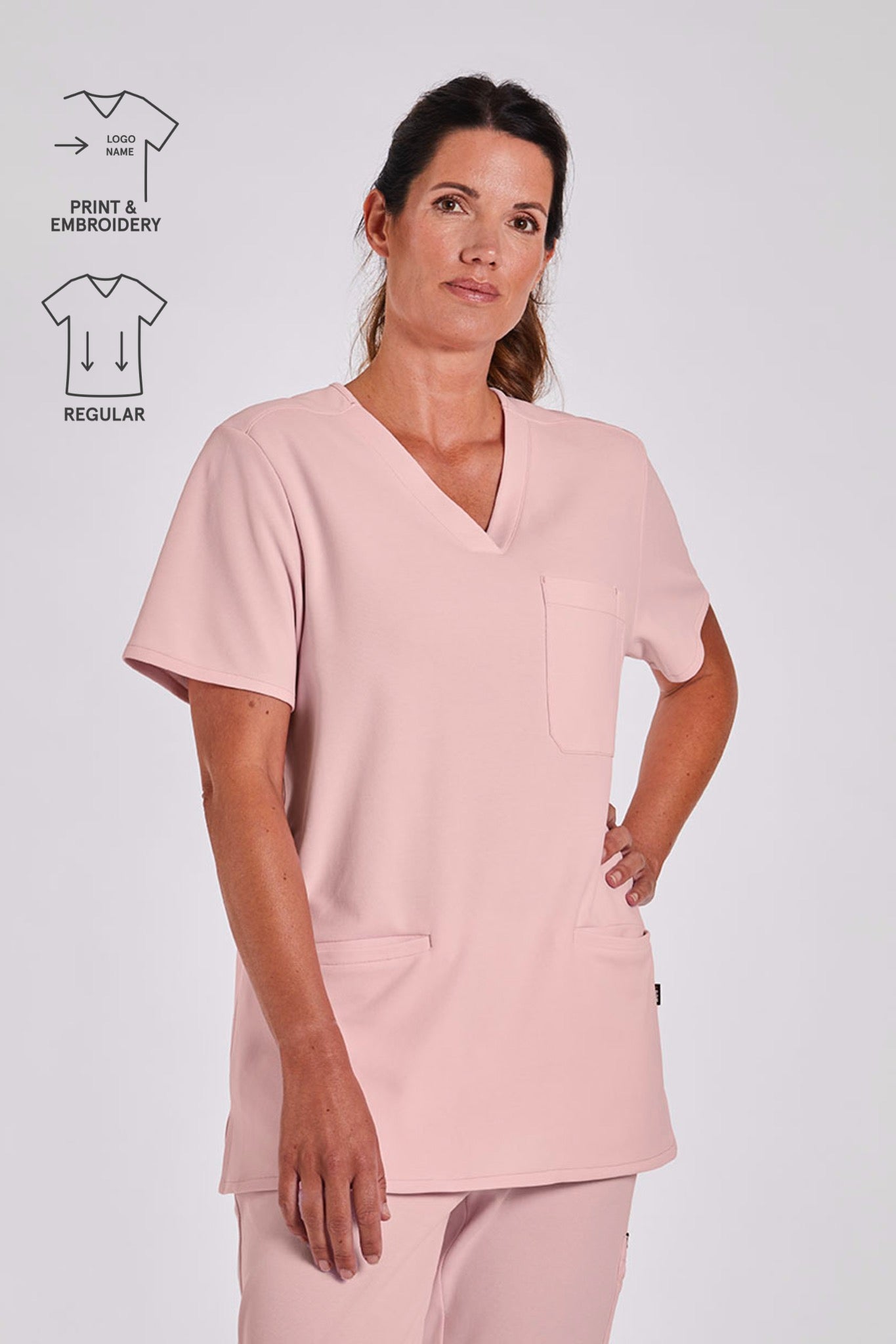 Comfort Scrub Top "indira" - Pink (Regular Fit)