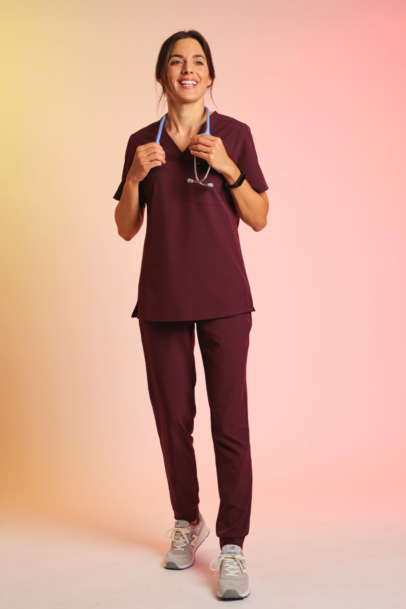 Active Scrub Top "Serena" – Bordeaux