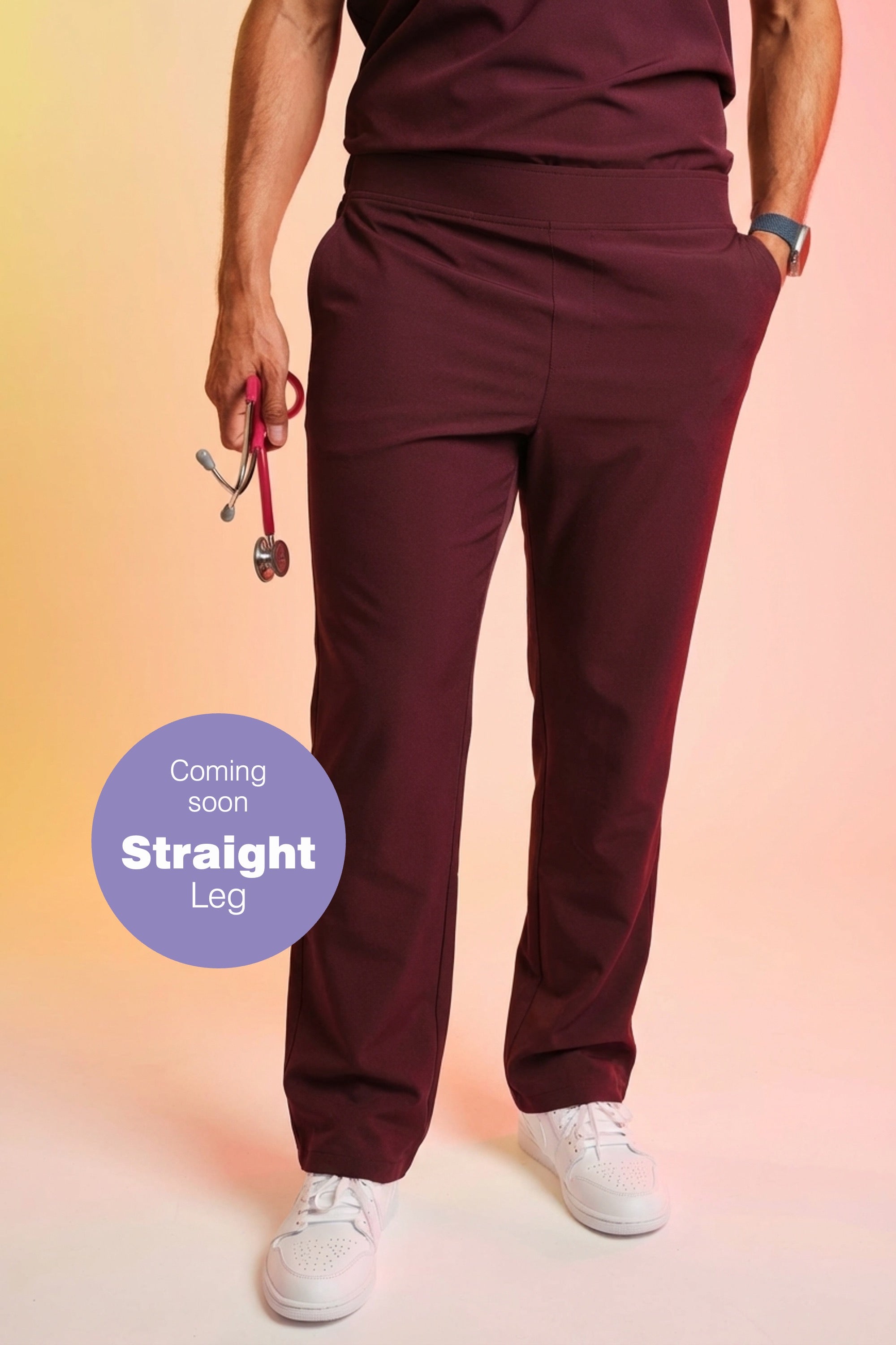 Active Scrub Pants "Louis" – Bordeaux