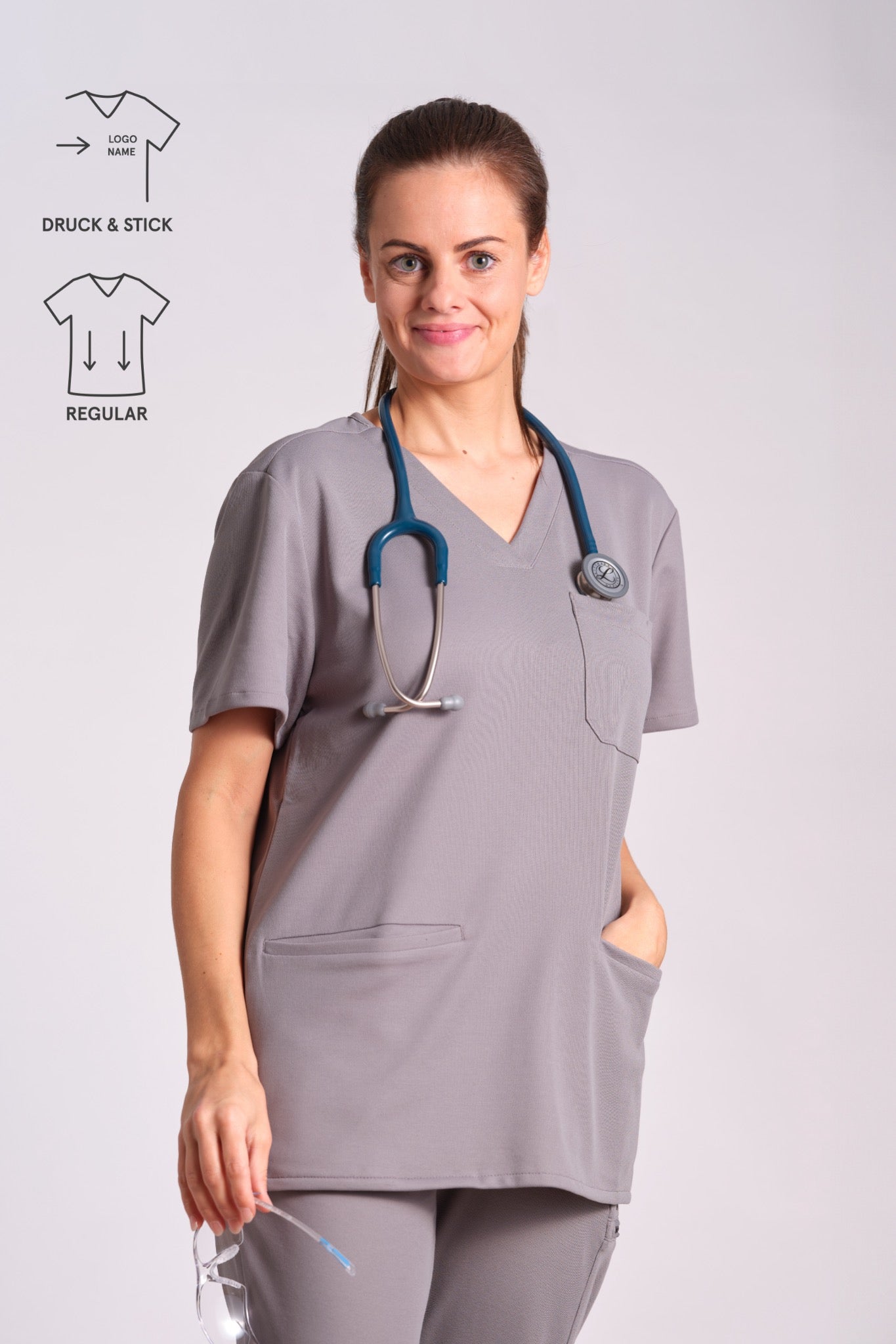 Comfort Kasack "Indira" – Grau (Regular Fit)