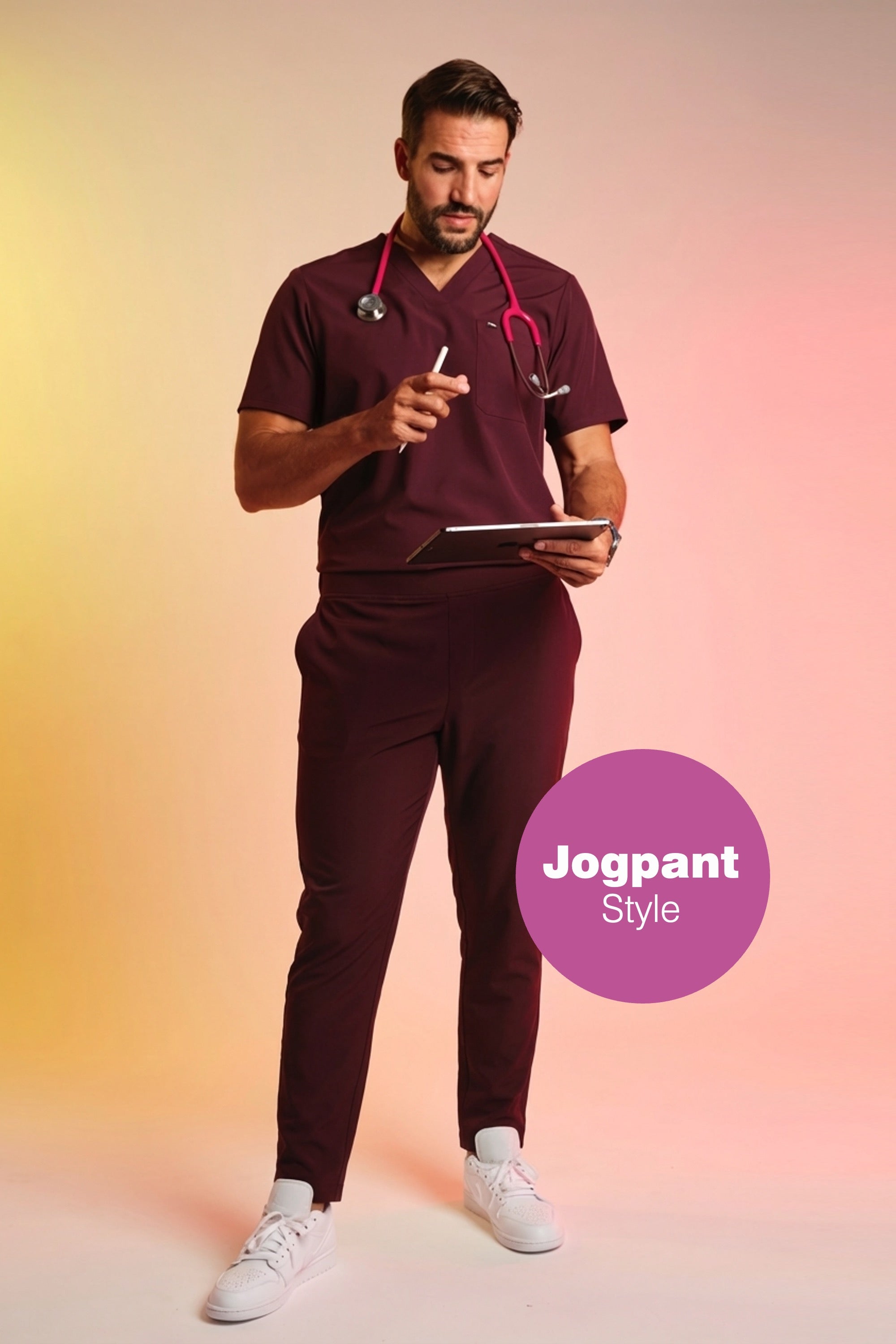 Active Scrub Pants "Louis" – Bordeaux