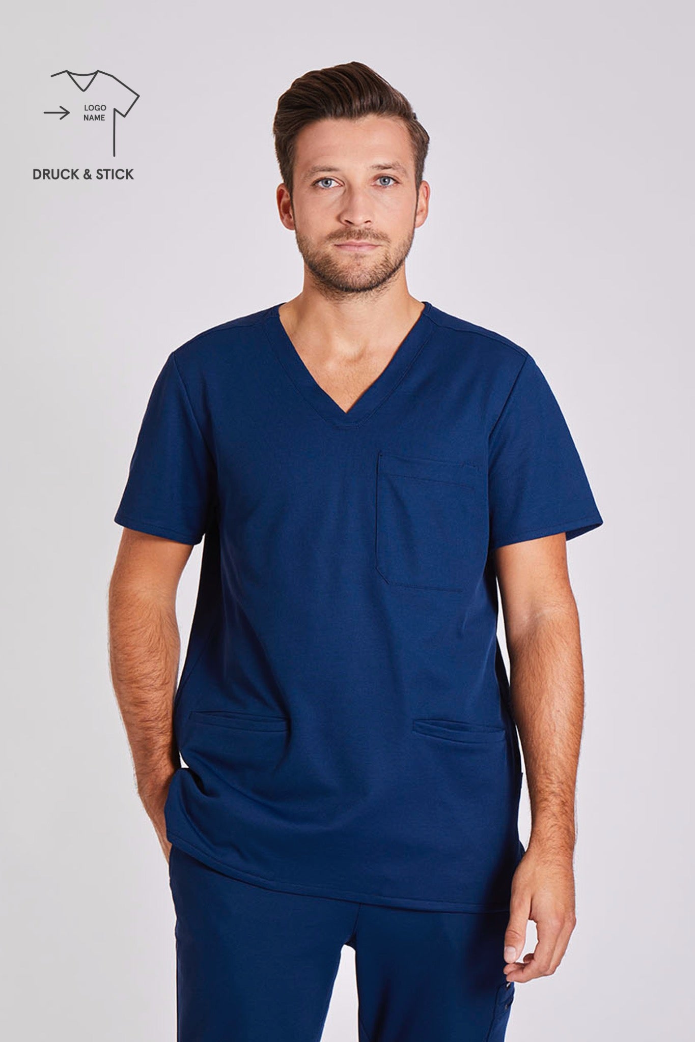 Comfort Scrub Top "Yves" – Blue