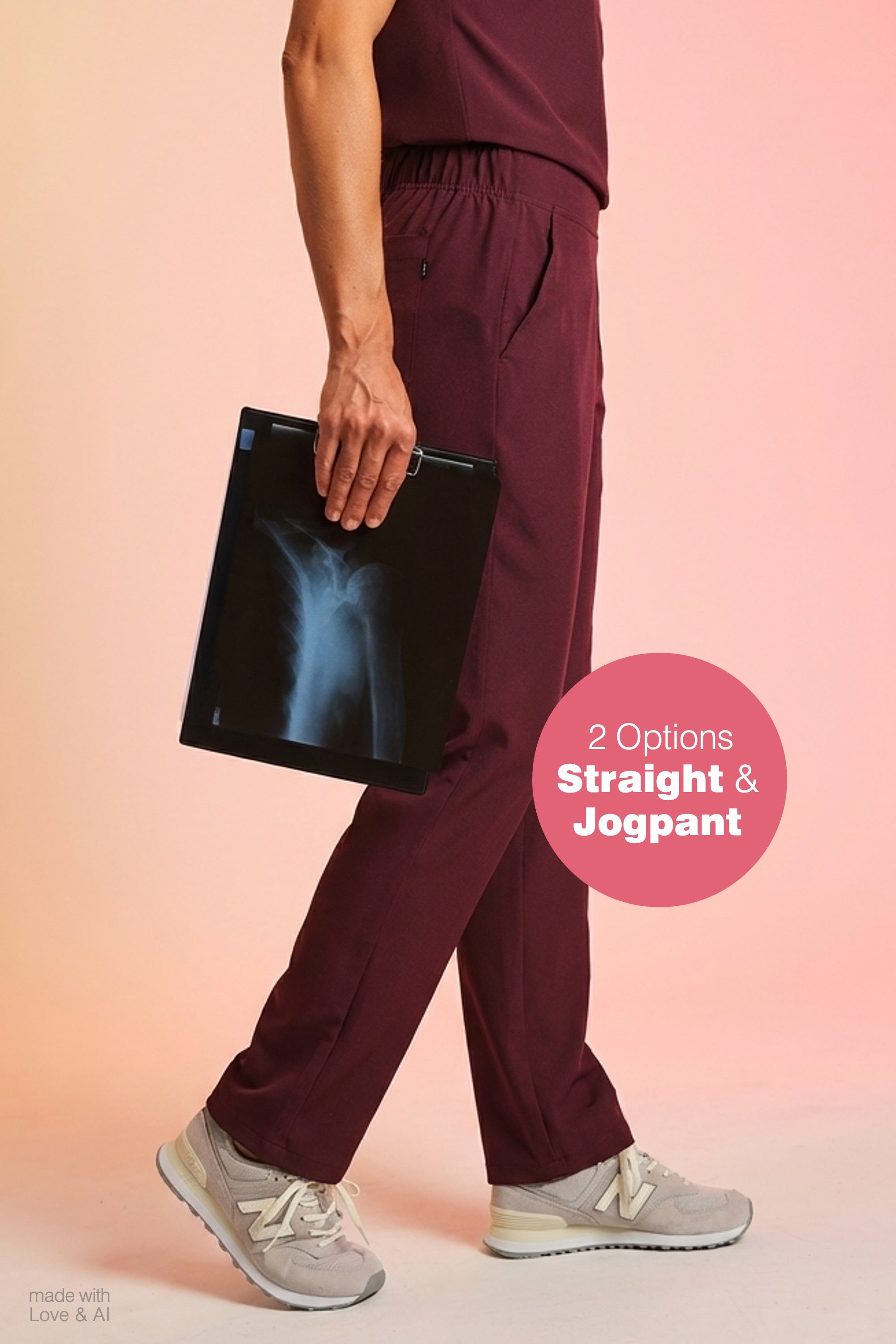 Active Scrub Pants "Tessa" – Bordeaux
