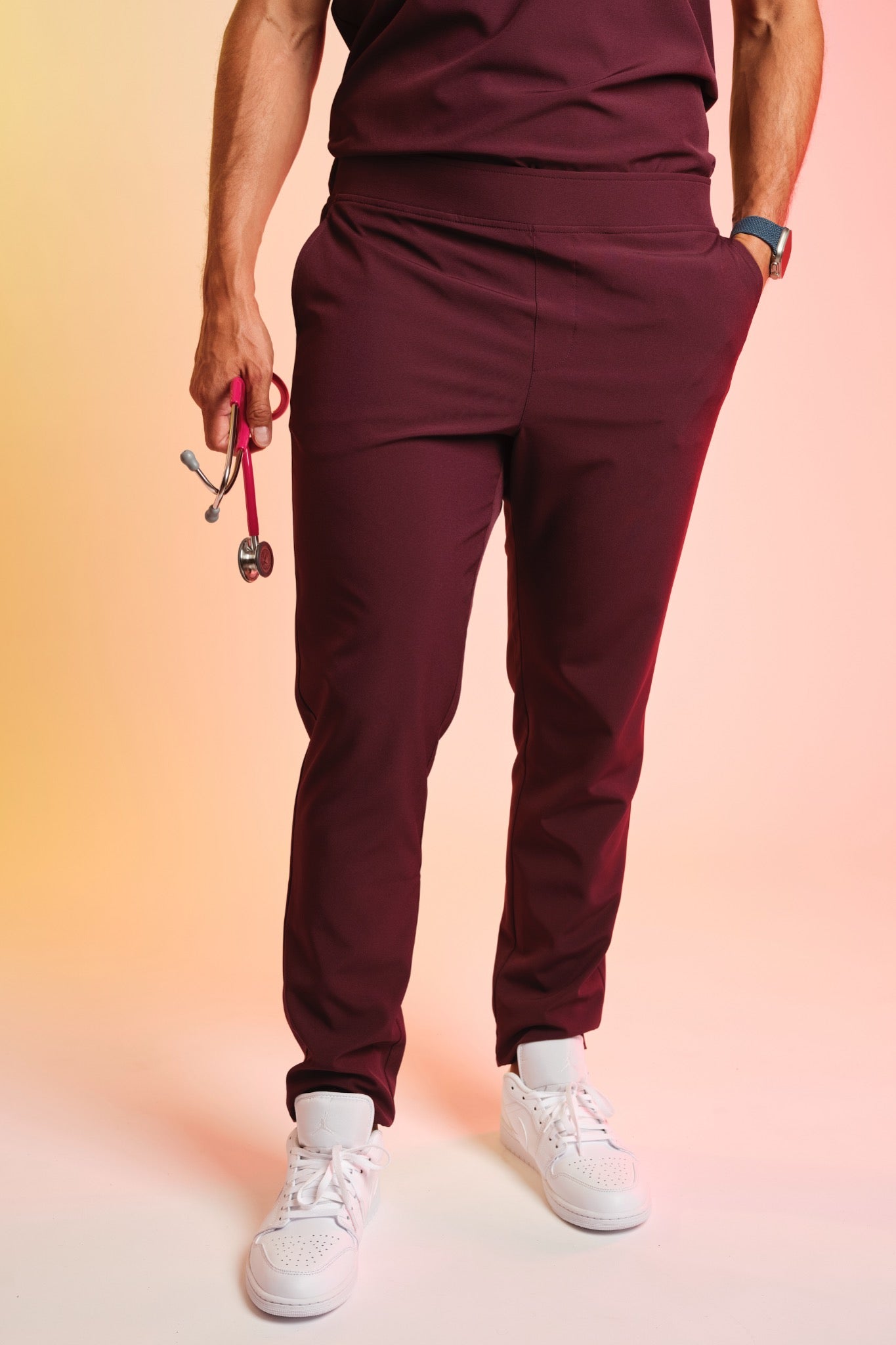 Active Scrub Pants "Louis" – Bordeaux