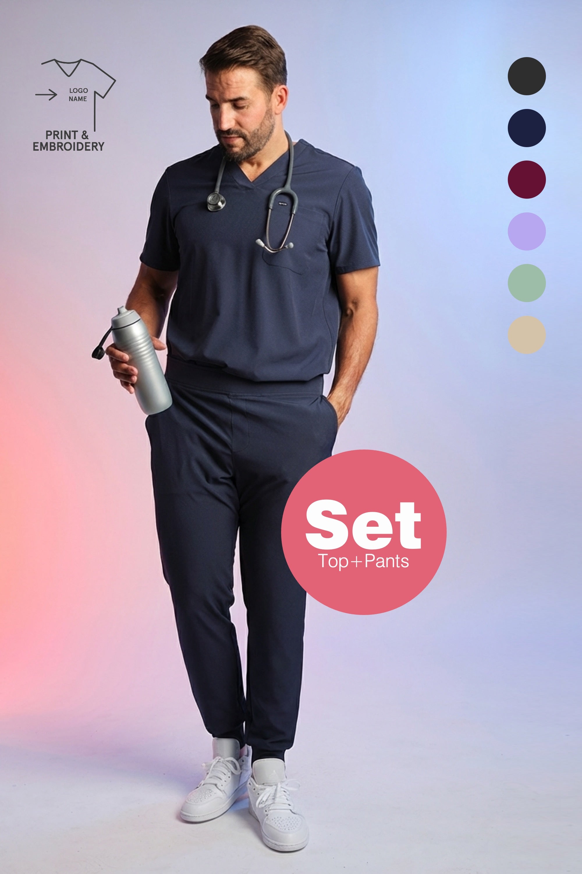 Daily Set – Active Scrub Top "Pete" & Scrub Pants "Louis"