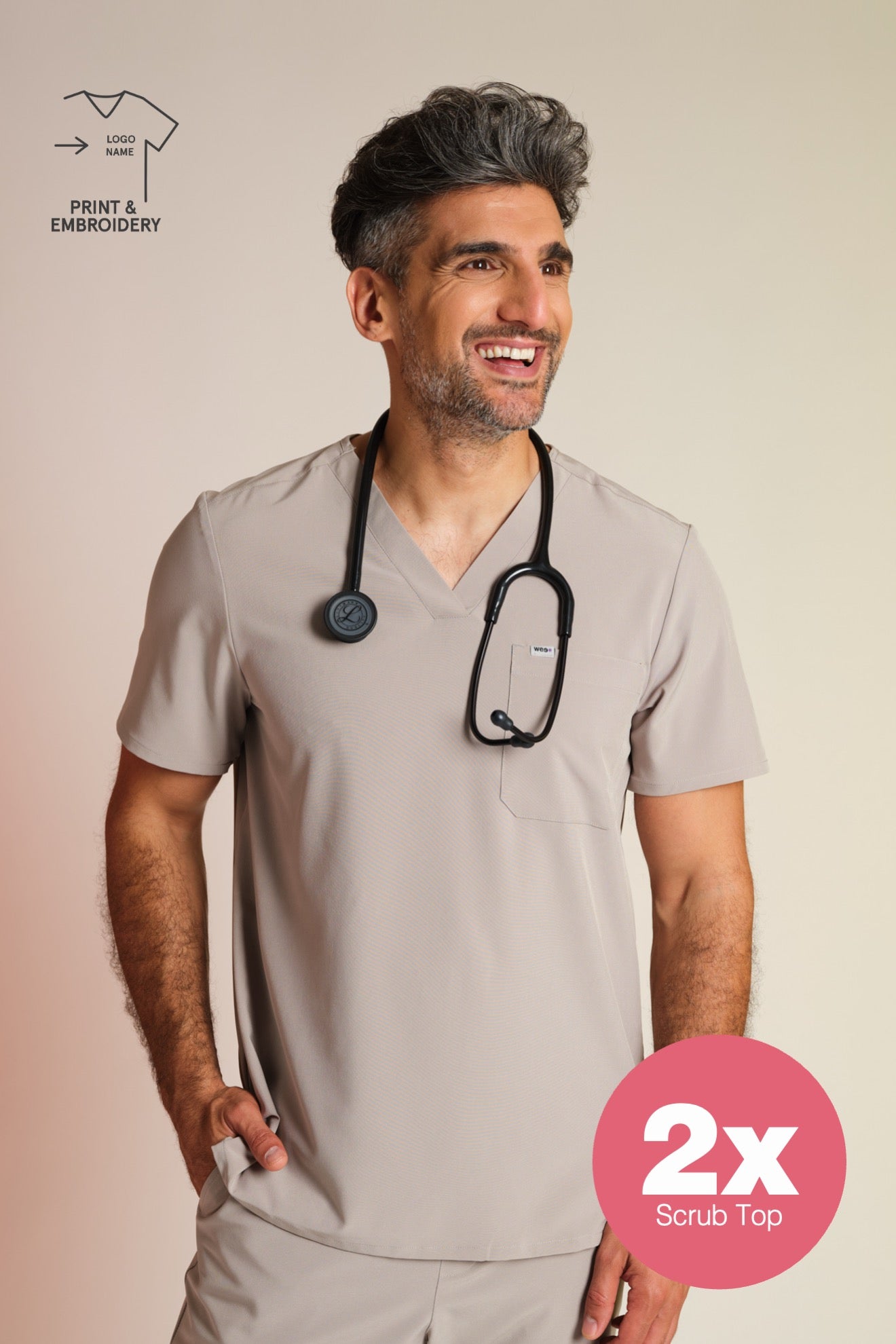Set 2x Active Scrub Tops "Pete"