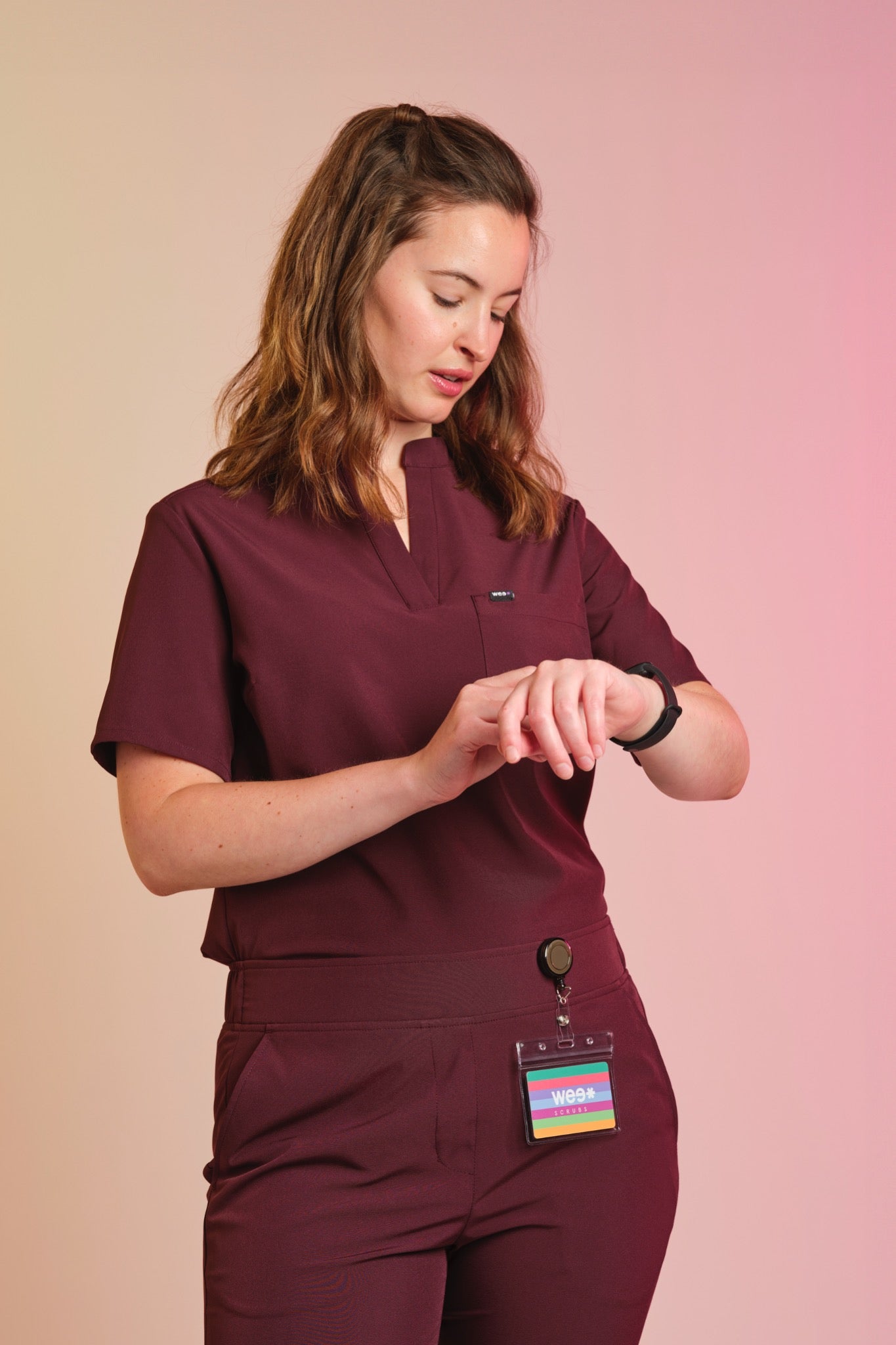 Active Scrub Top "Jackie" – Bordeaux