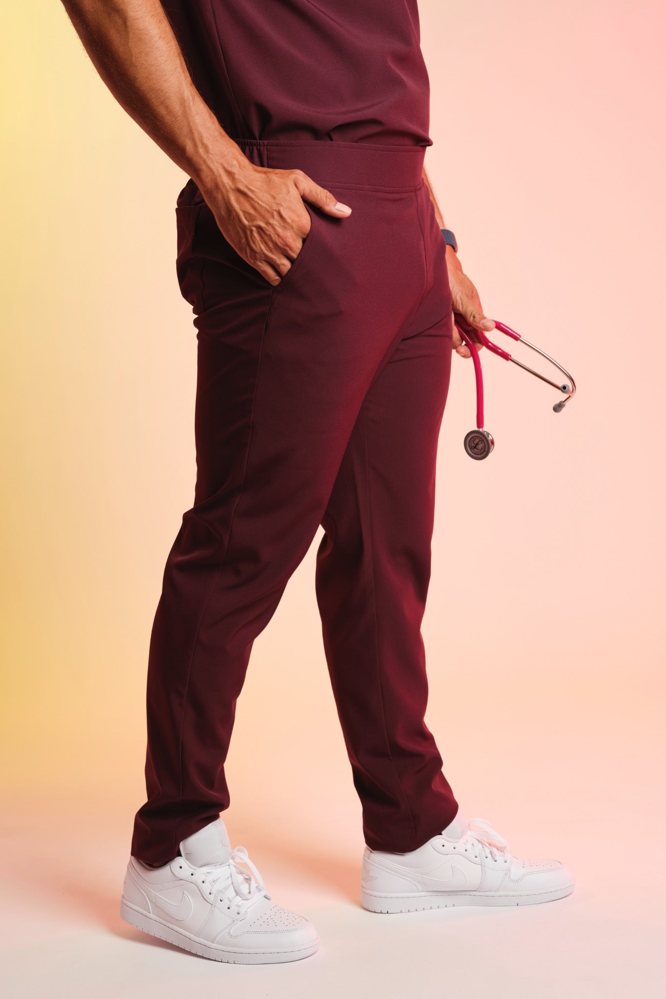 Active Scrub Pants "Louis" – Bordeaux