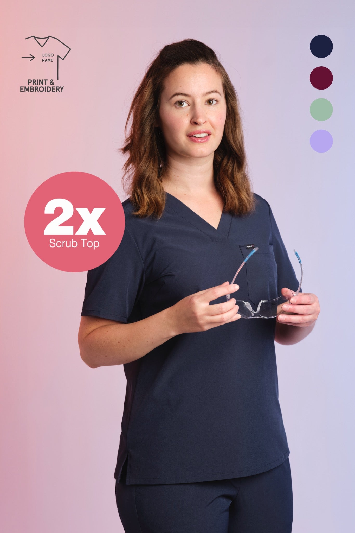 Set 2x Active Scrub Tops "Serena"