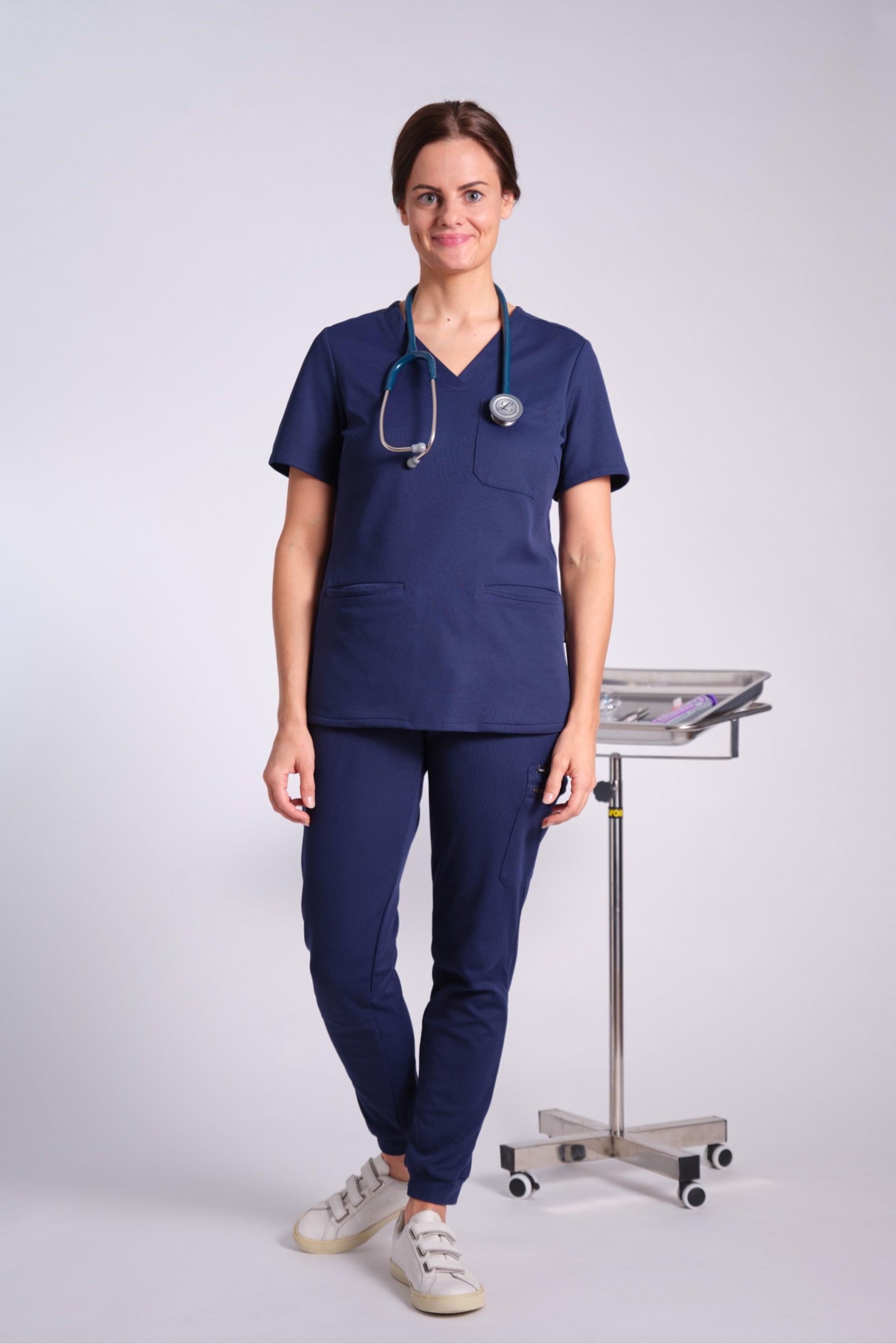 Comfort Scrub Top "Kamala" – Blue (Slim Fit)