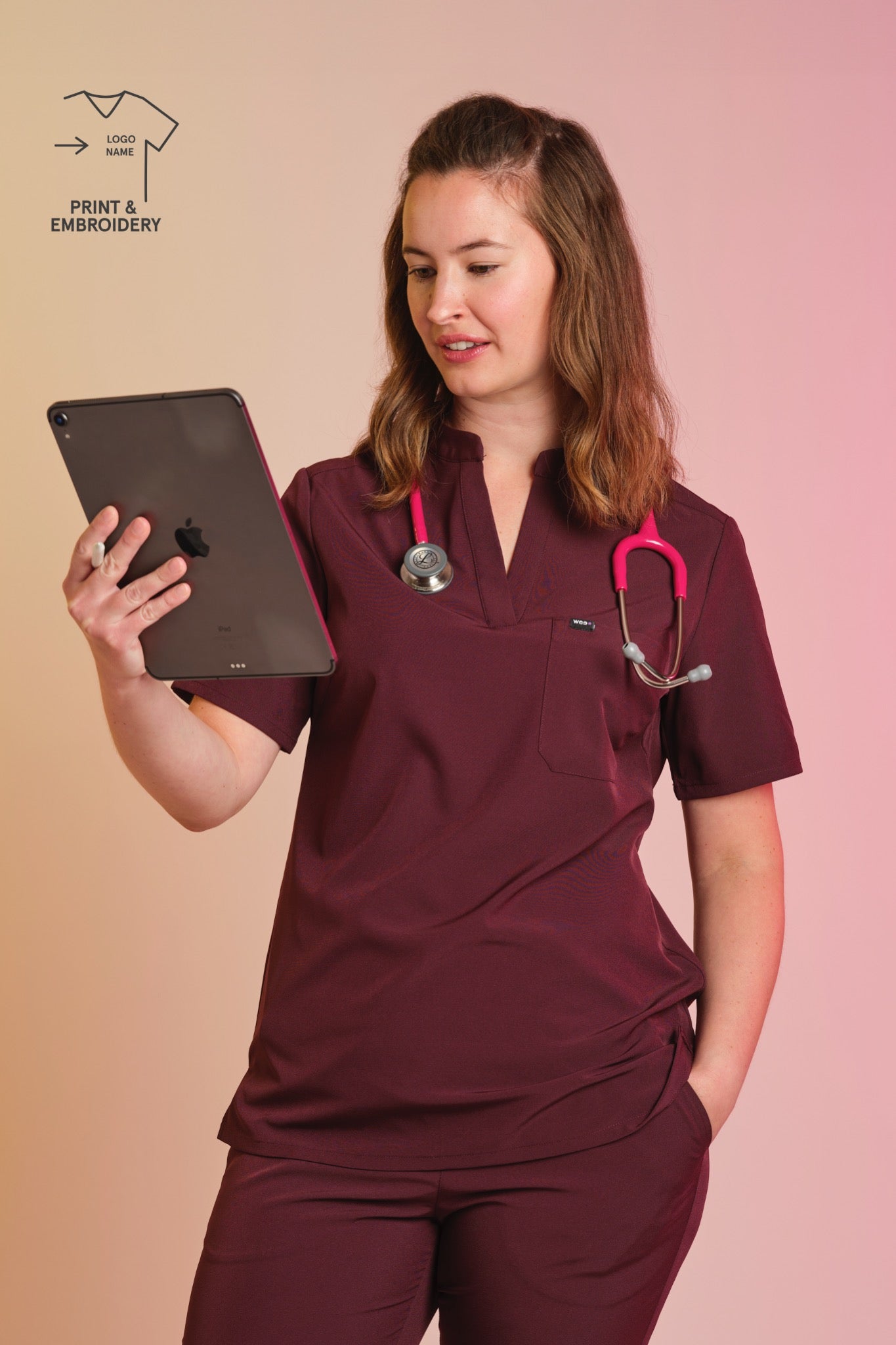 Active Scrub Top "Jackie" – Bordeaux