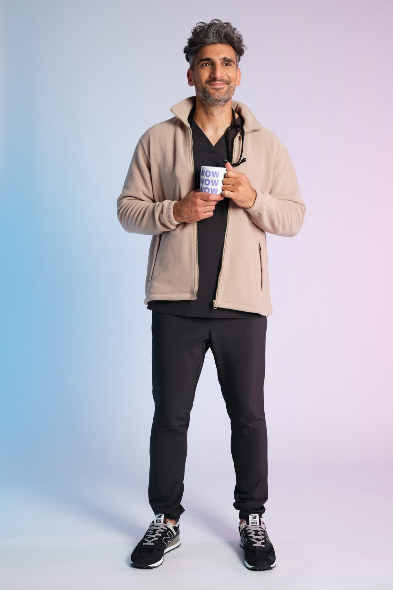 Fleecejacke - Beige