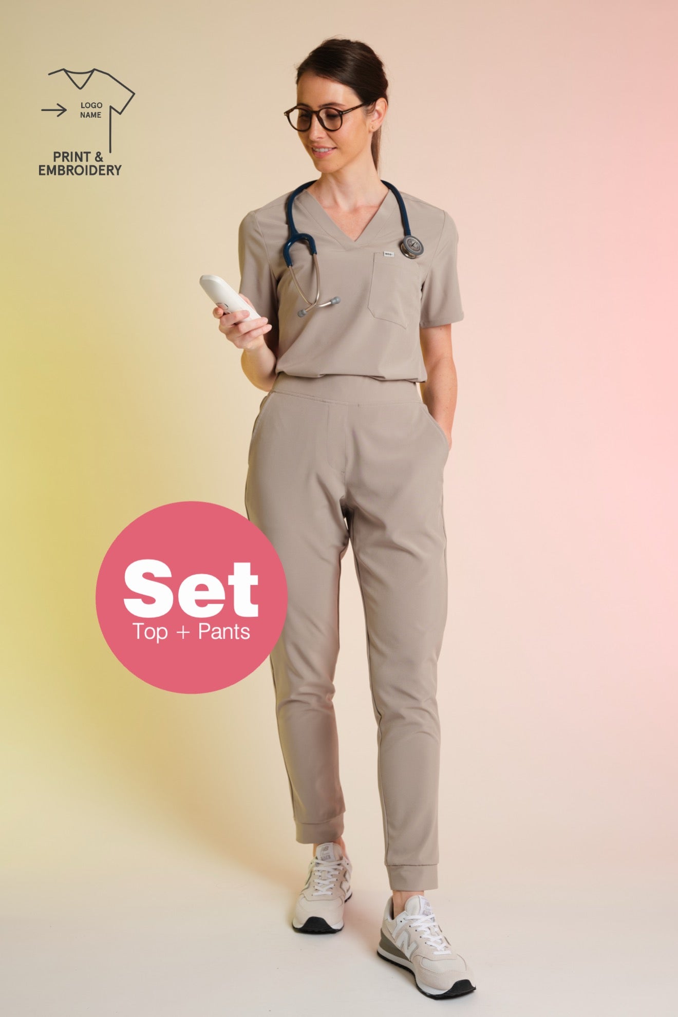 Daily Set – Active Scrub Top "Serena" & Scrub Pants "Tessa"