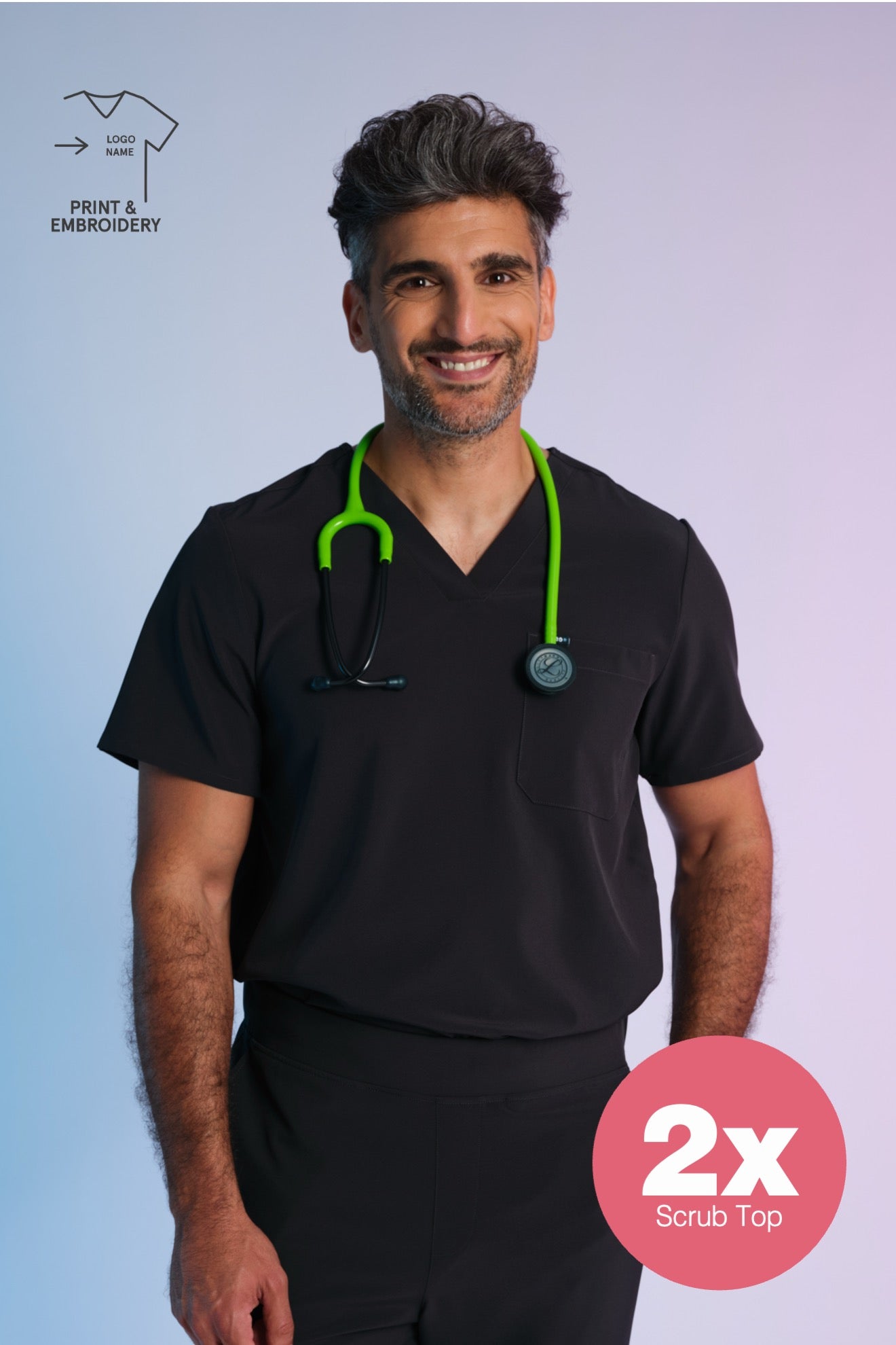 Set 2x Active Scrub Tops "Pete"