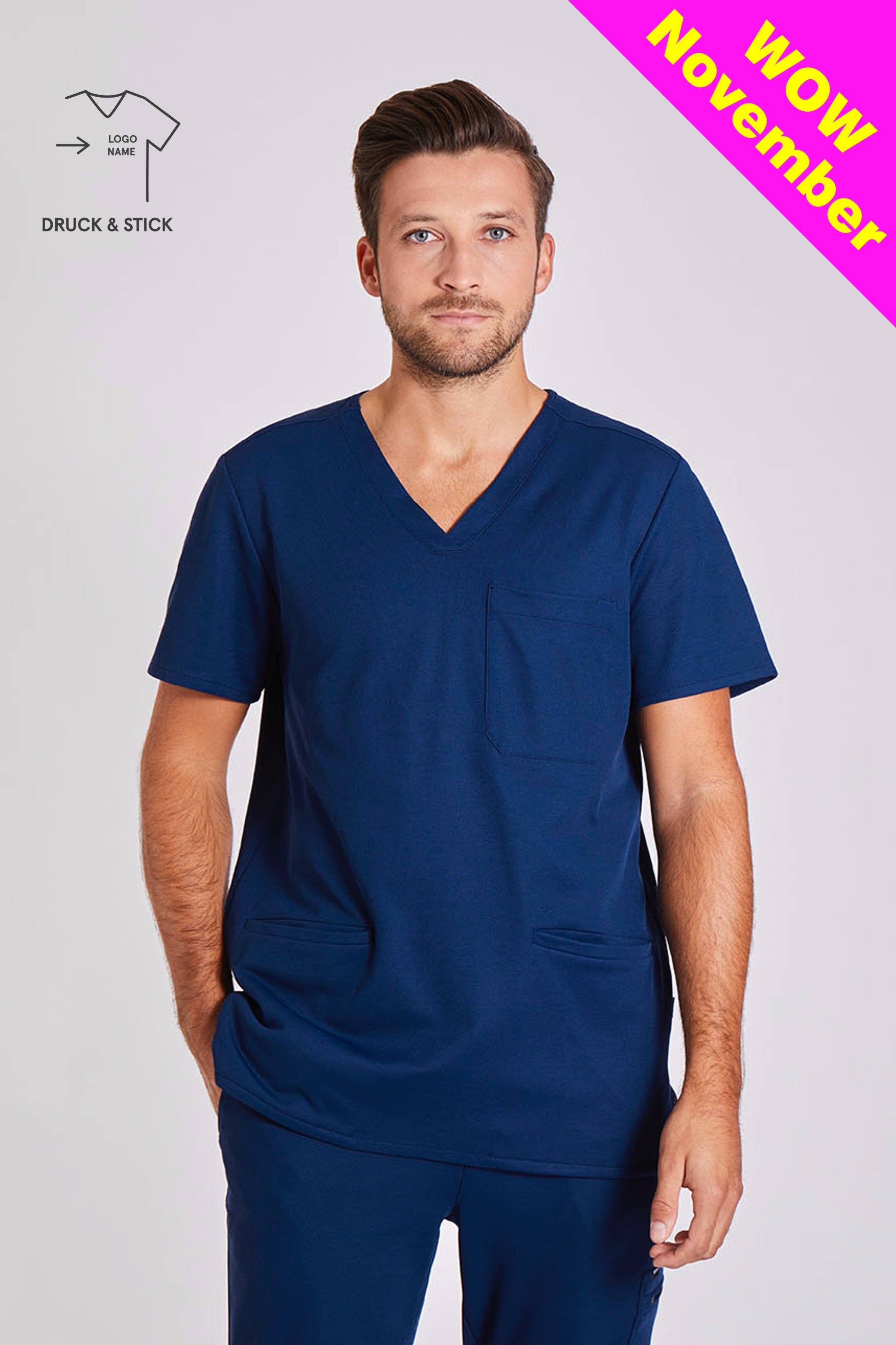 Comfort Scrub Top "Yves" – Blue