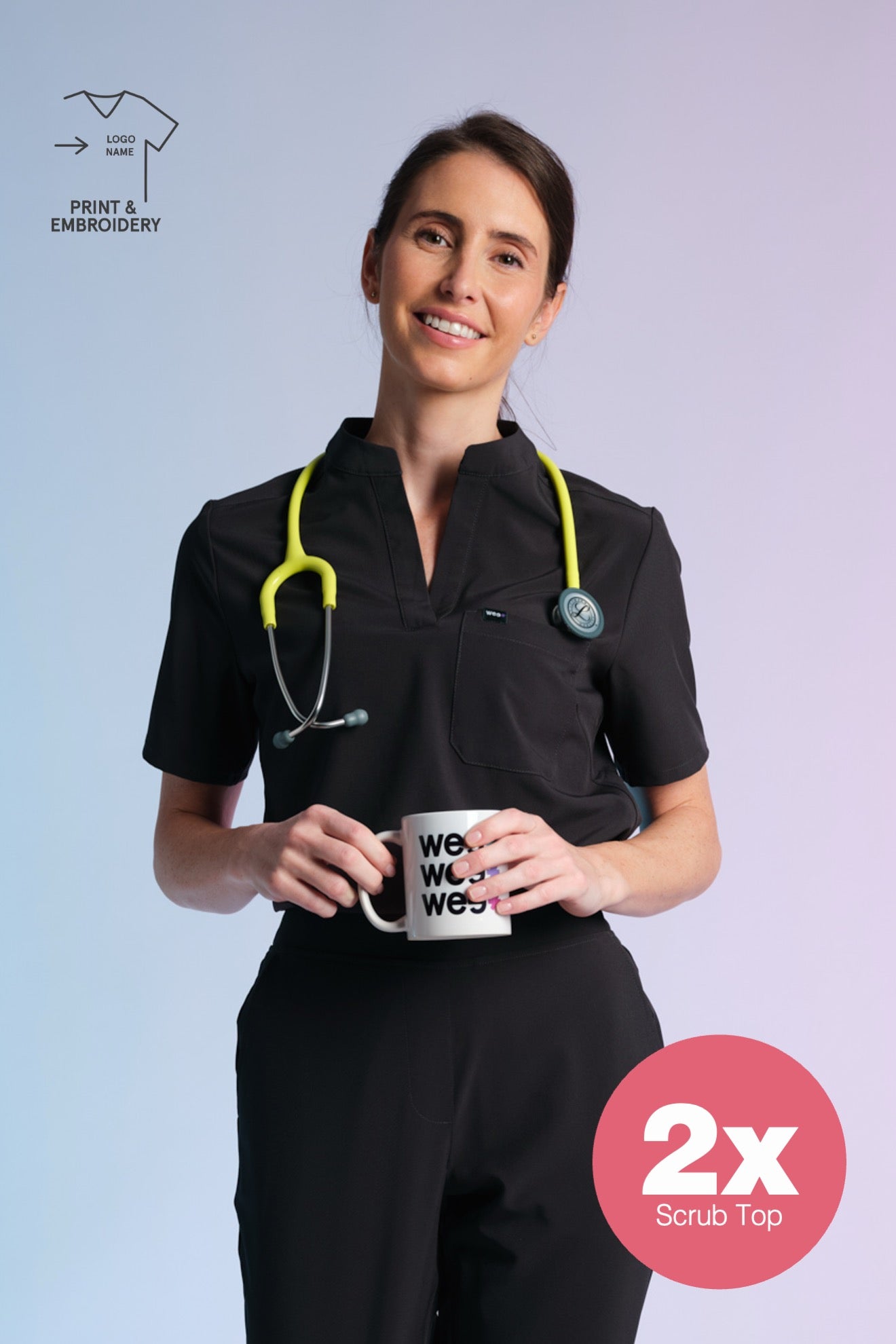 Set 2x Active Scrub Tops "Jackie"