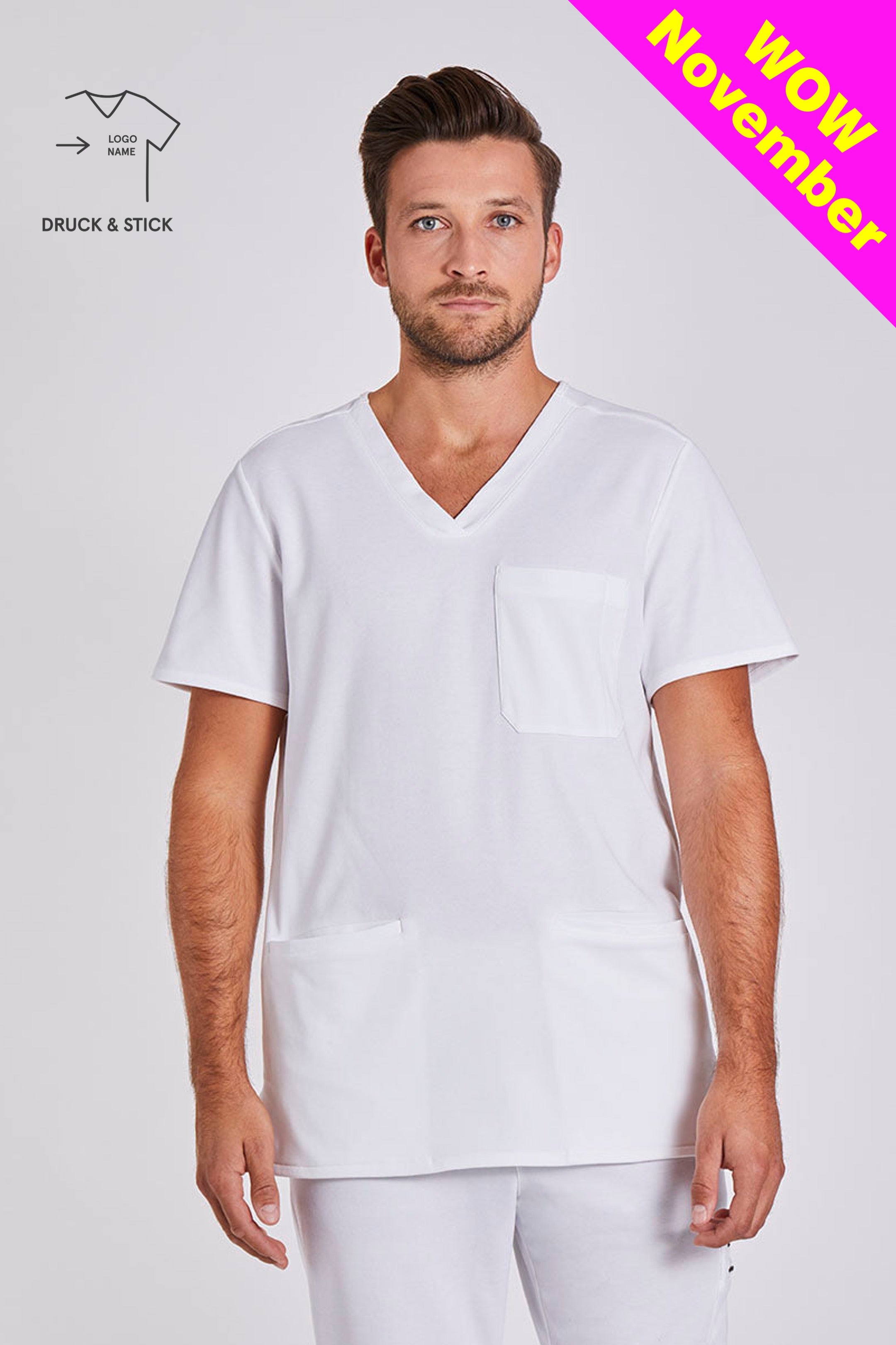 Comfort Scrub Top "Yves" – White