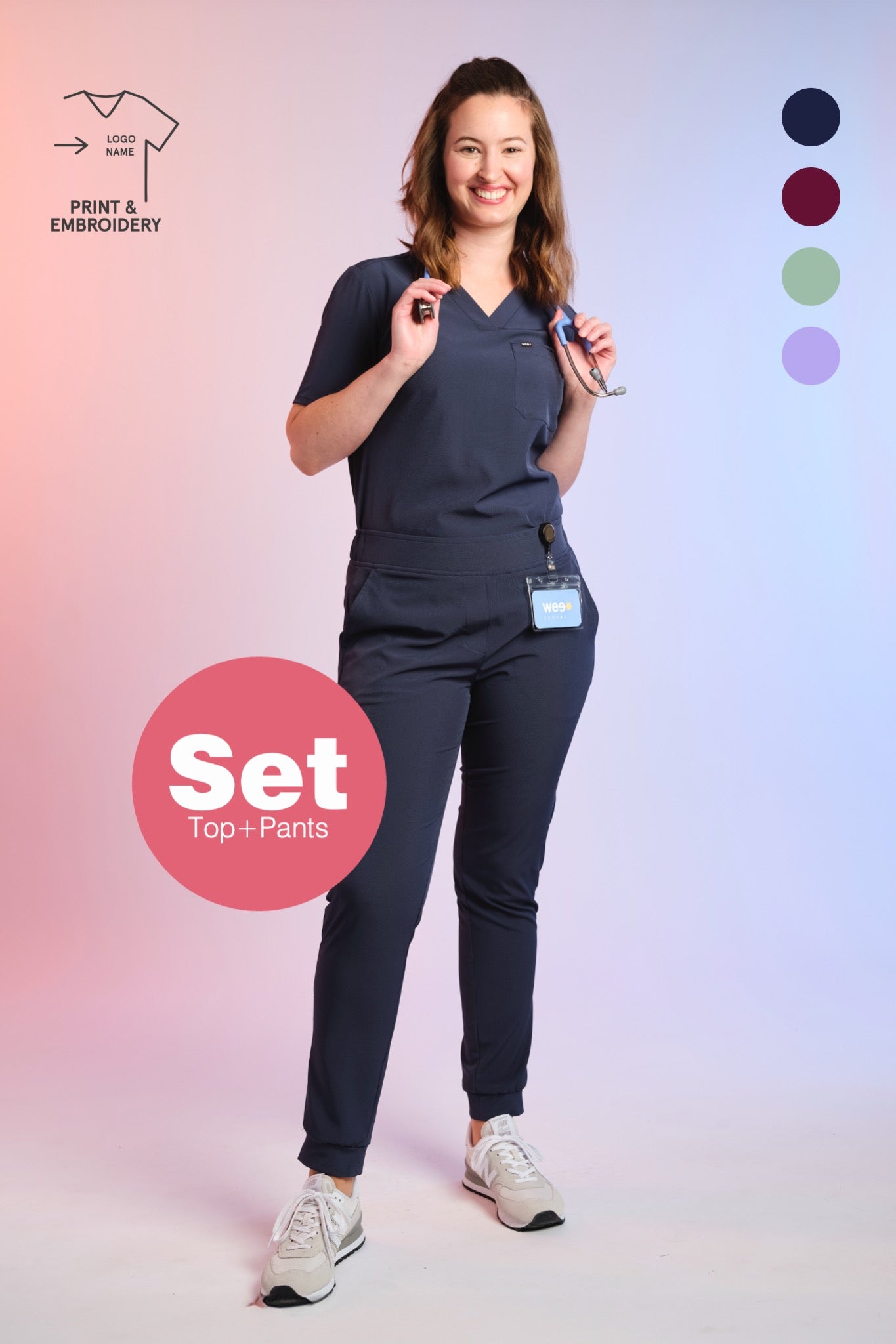 Daily Set – Active Scrub Top "Serena" & Scrub Pants "Tessa"