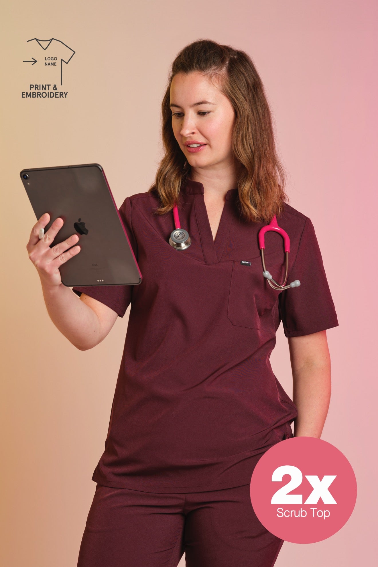 Set 2x Active Scrub Tops "Jackie"