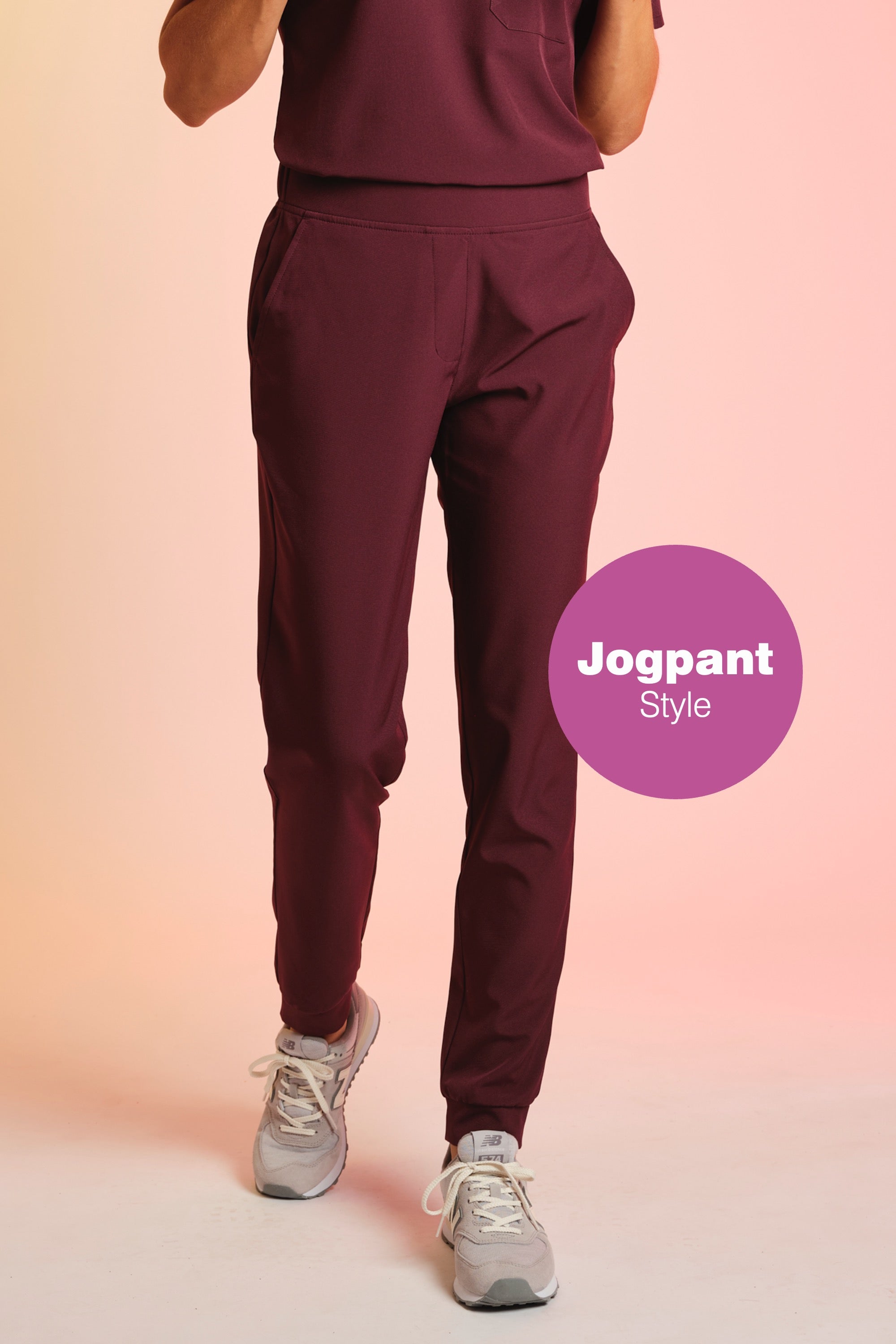 Active Scrub Pants "Tessa" – Bordeaux