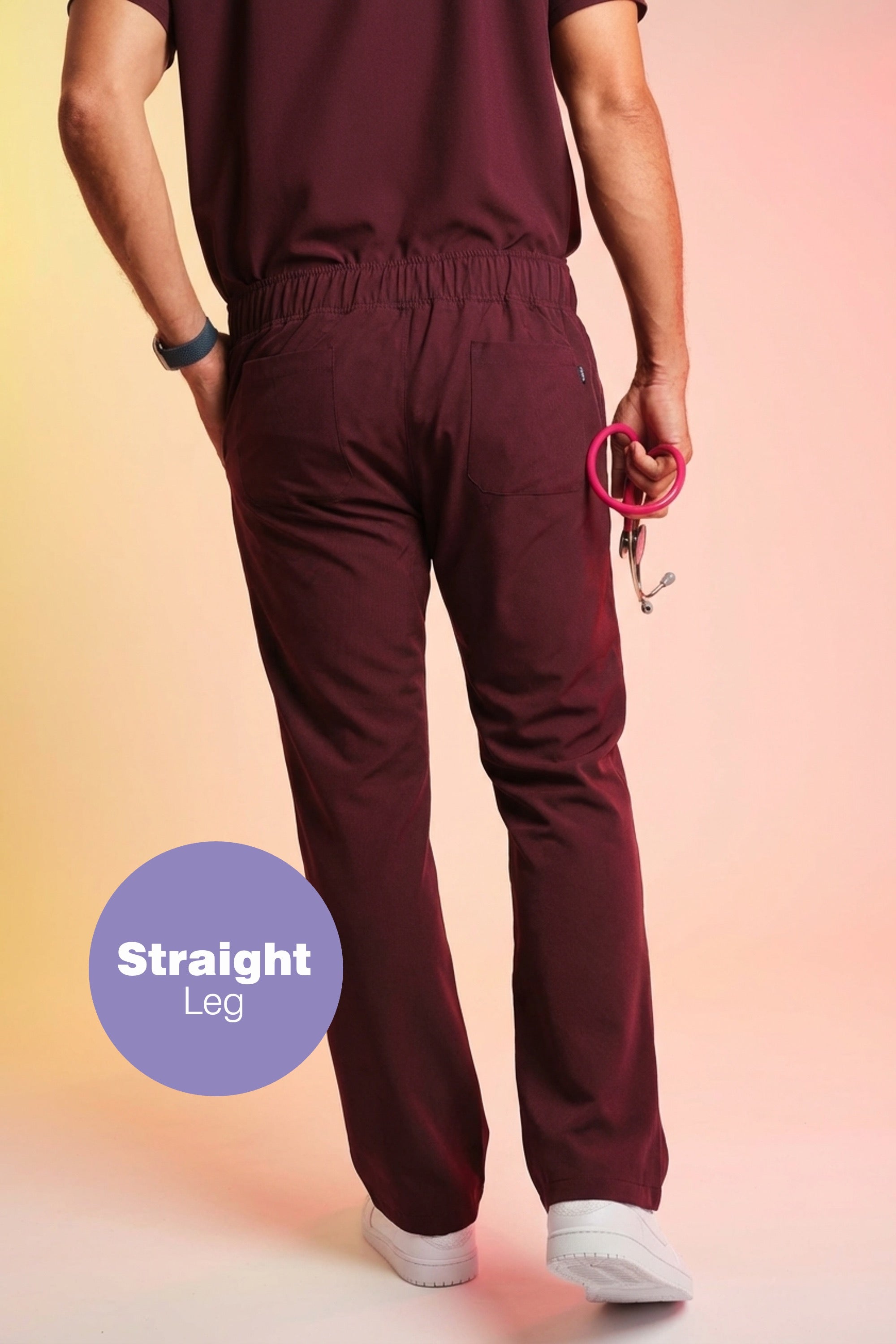 Active Scrub Pants "Louis" – Bordeaux
