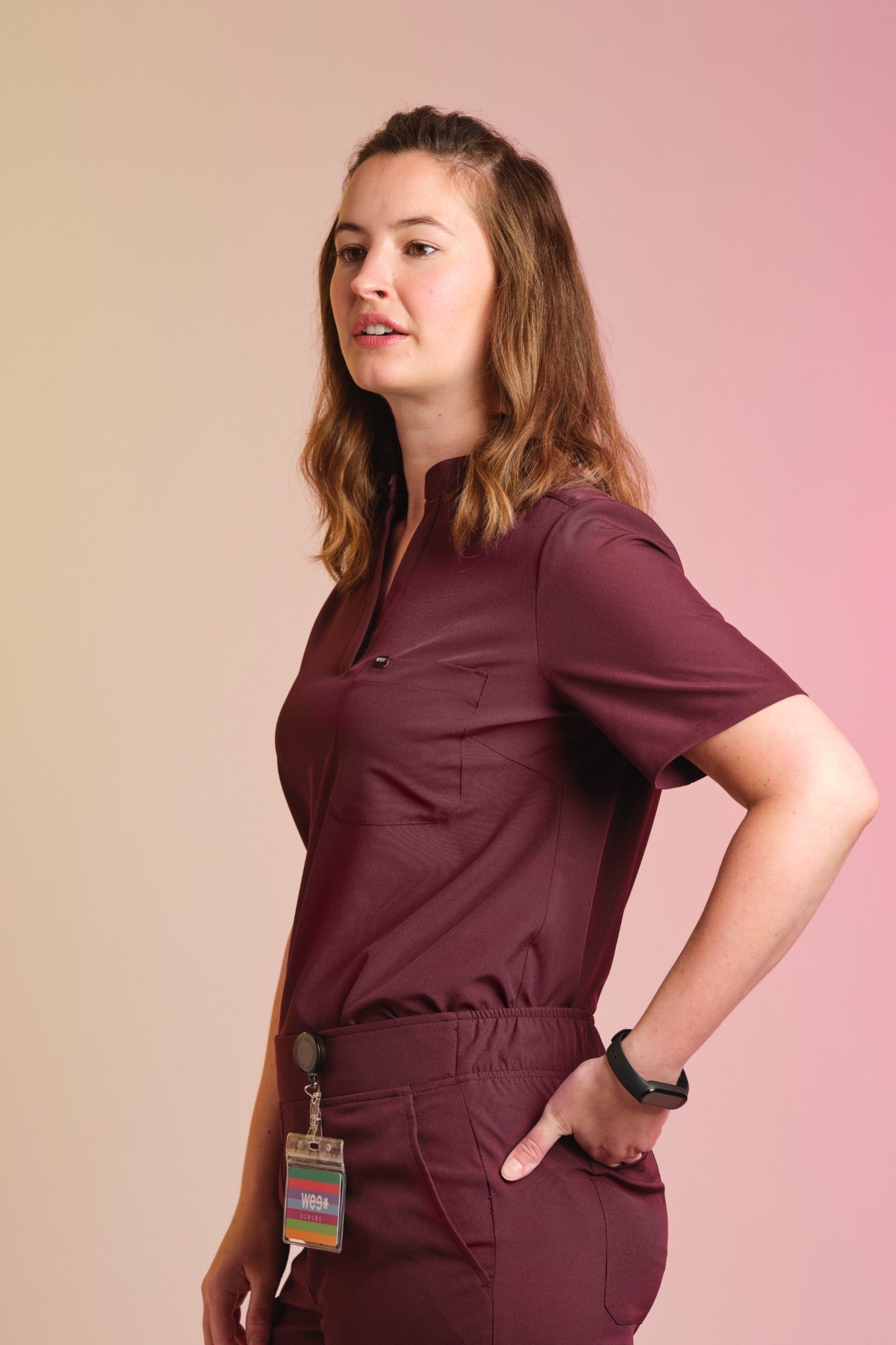 Active Scrub Top "Jackie" – Bordeaux