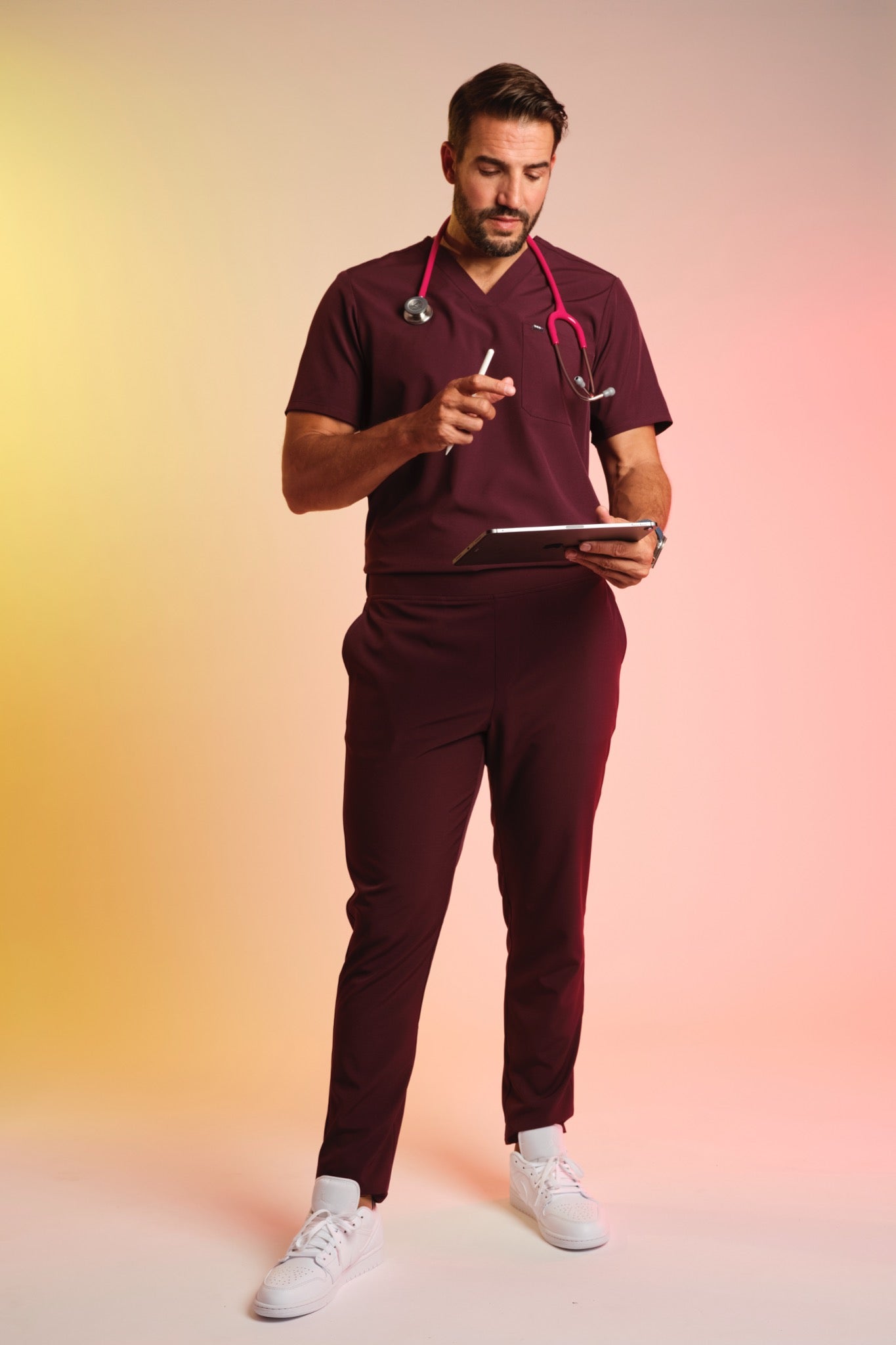 Active Scrub Pants "Louis" – Bordeaux