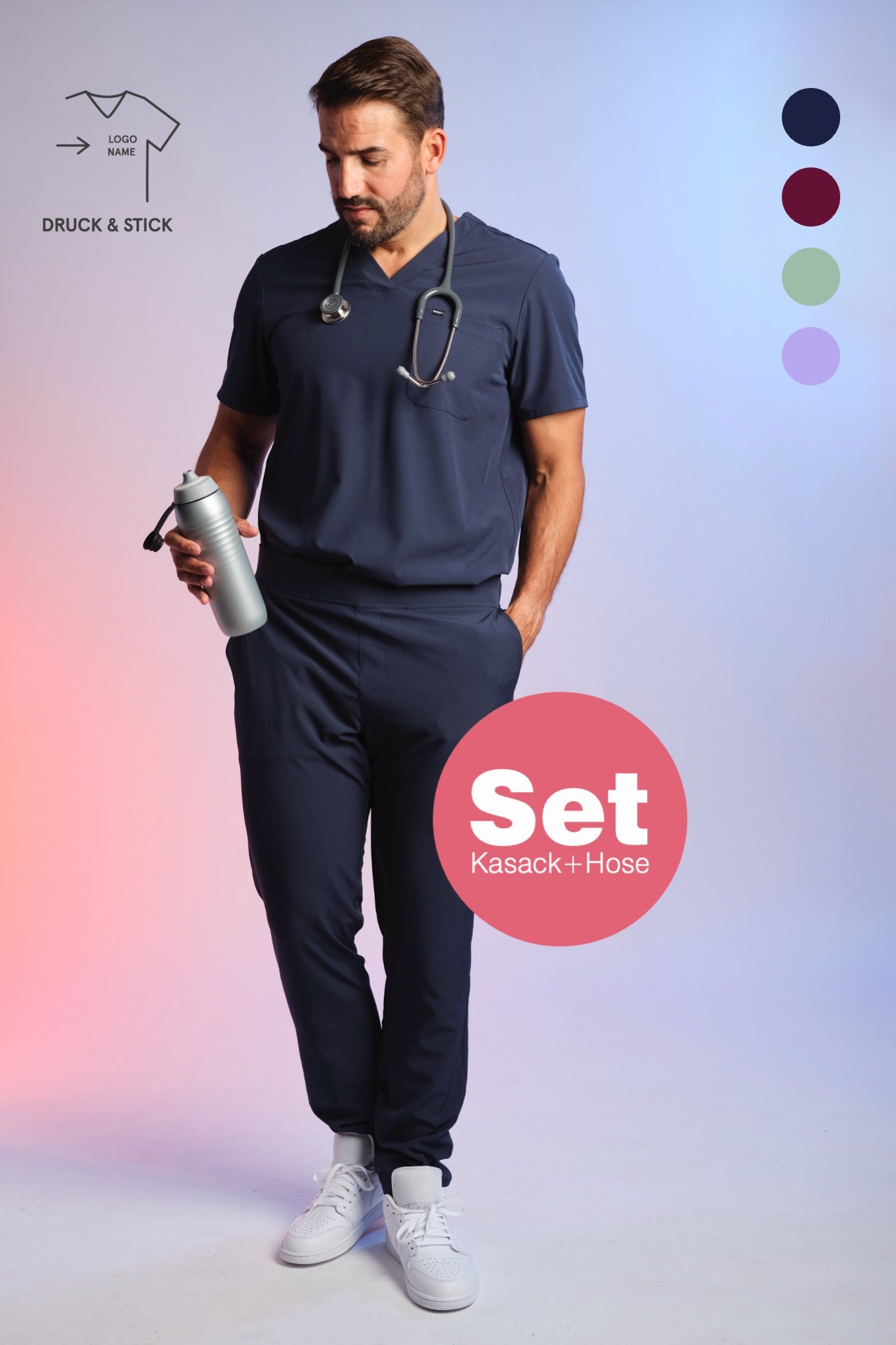 Daily Set – Active Scrub Top "Pete" & Scrub Pants "Louis"