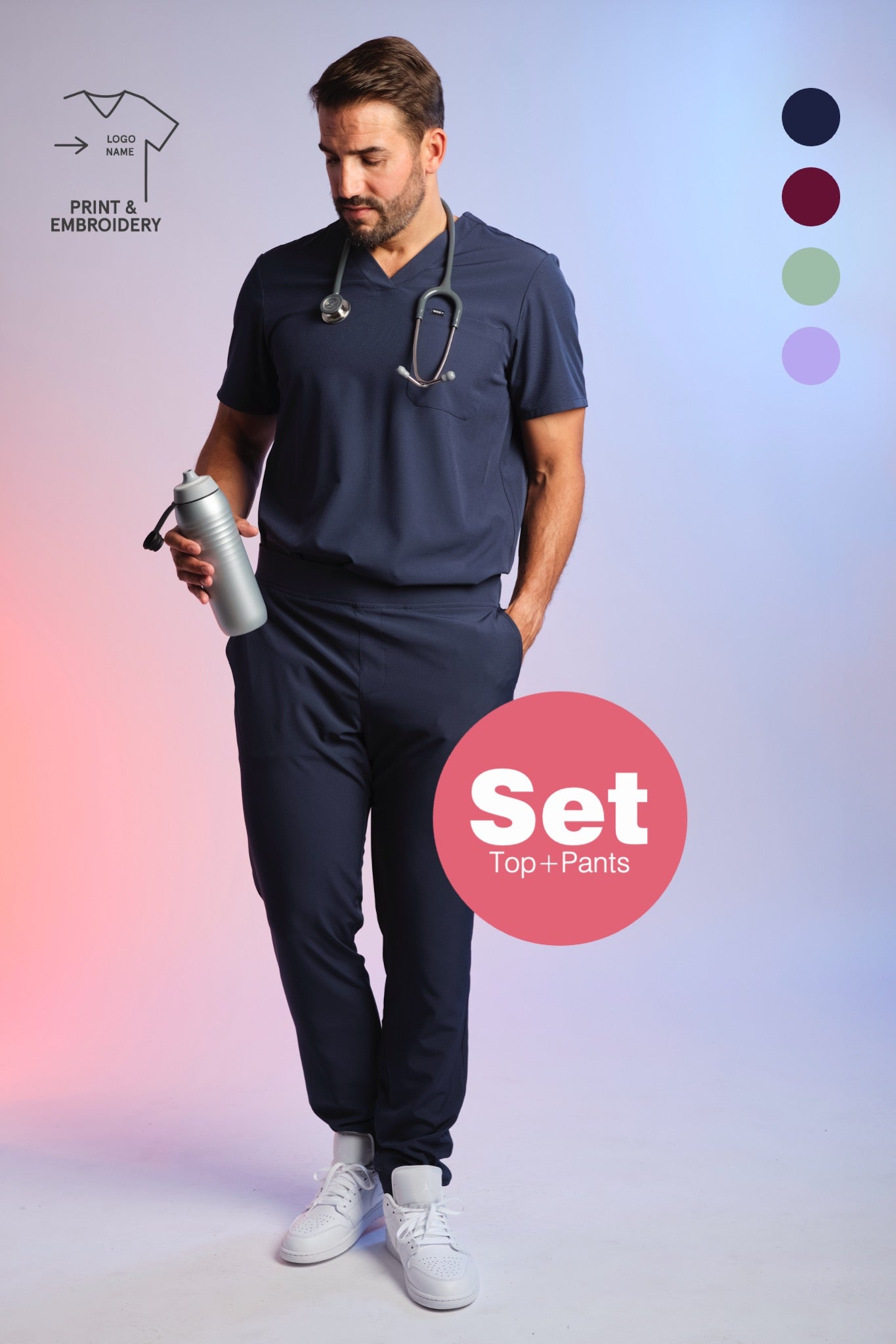 Daily Set – Active Scrub Top "Pete" & Scrub Pants "Louis"