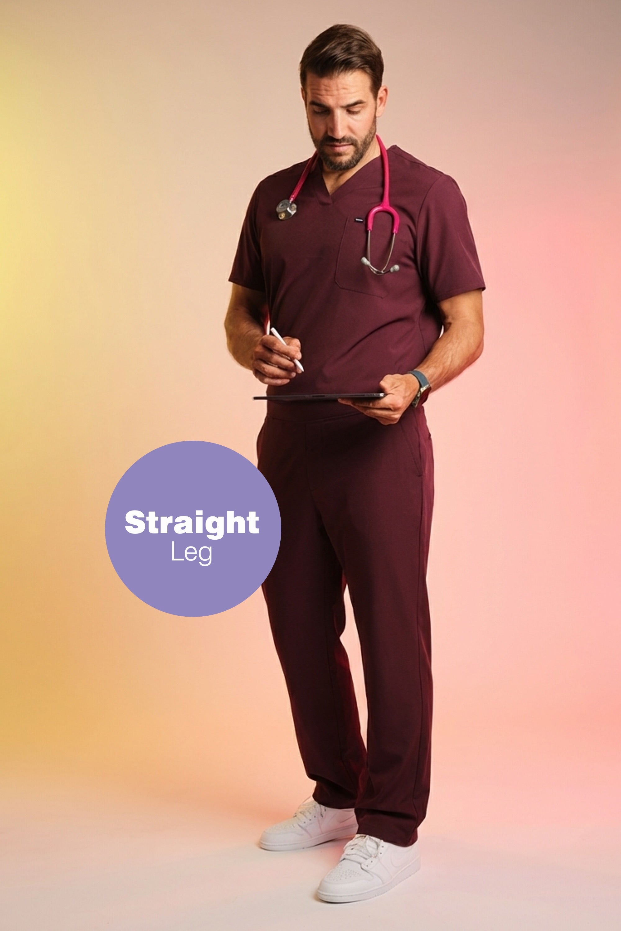 Active Scrub Pants "Louis" – Bordeaux
