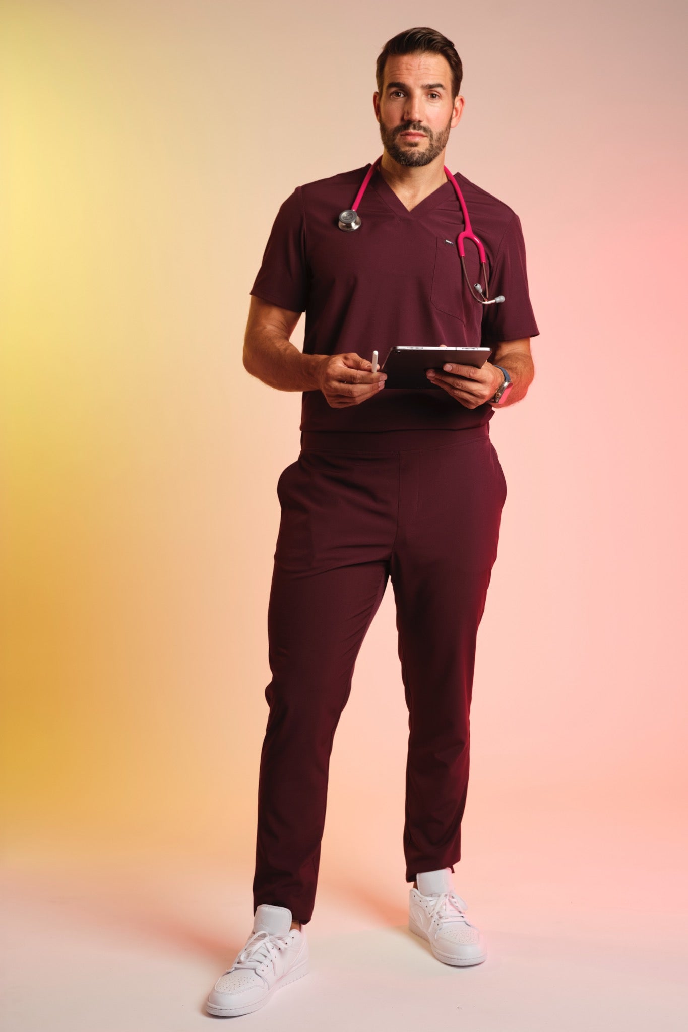 Active Scrub Top "Pete" – Bordeaux